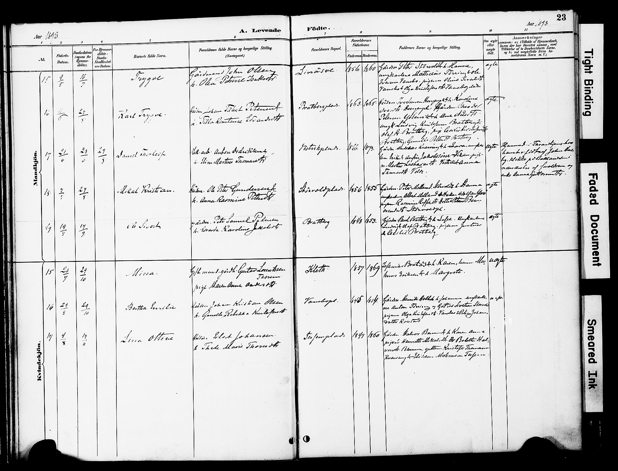 Ministerialprotokoller, klokkerbøker og fødselsregistre - Nord-Trøndelag, AV/SAT-A-1458/741/L0396: Ministerialbok nr. 741A10, 1889-1901, s. 23