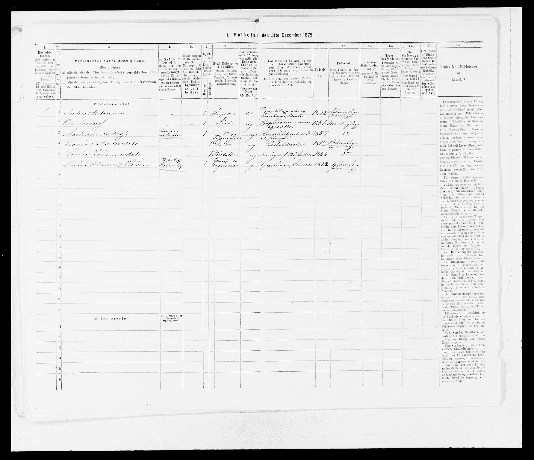 SAB, Folketelling 1875 for 1432P Førde prestegjeld, 1875, s. 811