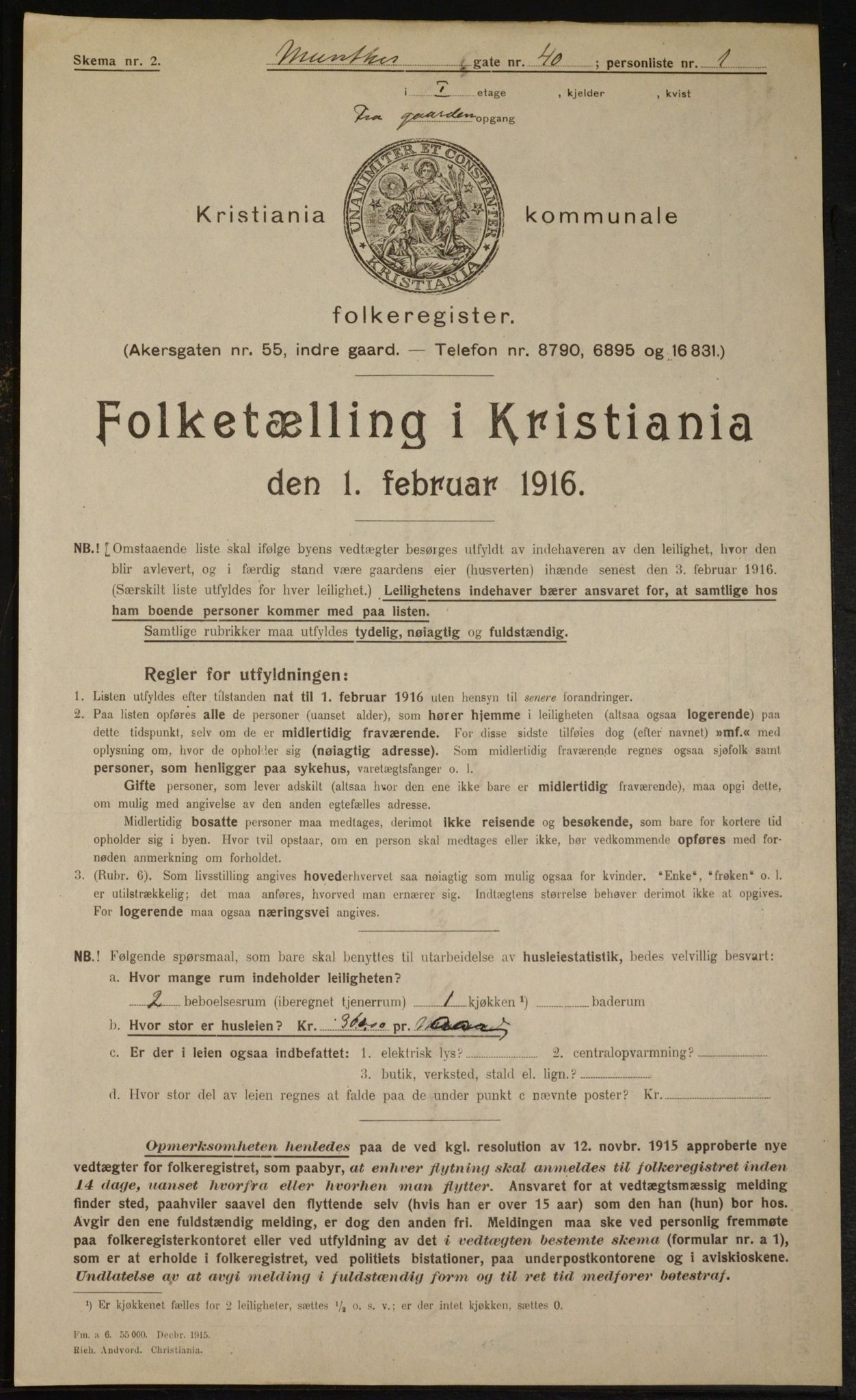 OBA, Kommunal folketelling 1.2.1916 for Kristiania, 1916, s. 69869