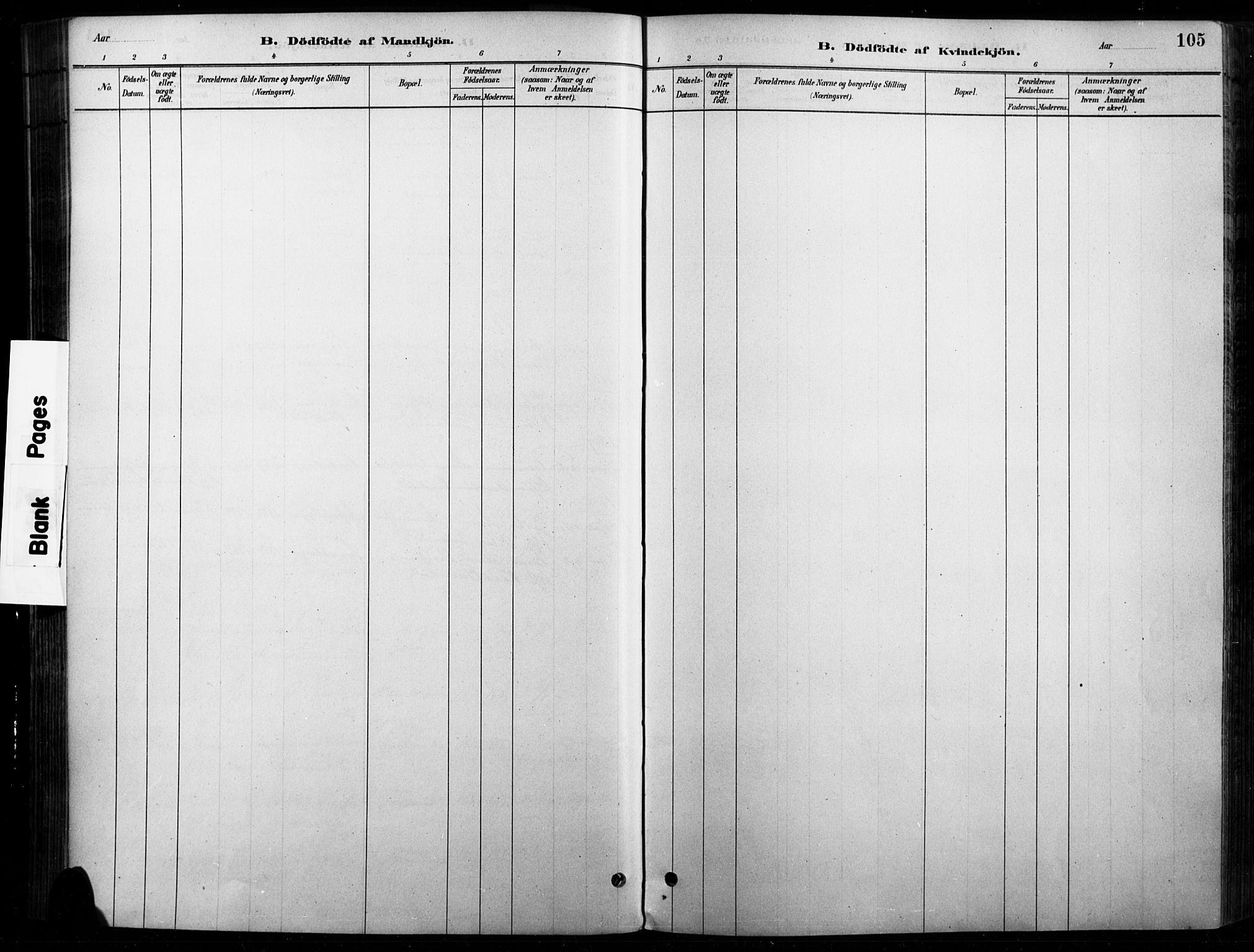 Vinger prestekontor, SAH/PREST-024/H/Ha/Haa/L0015: Ministerialbok nr. 15, 1881-1900, s. 105