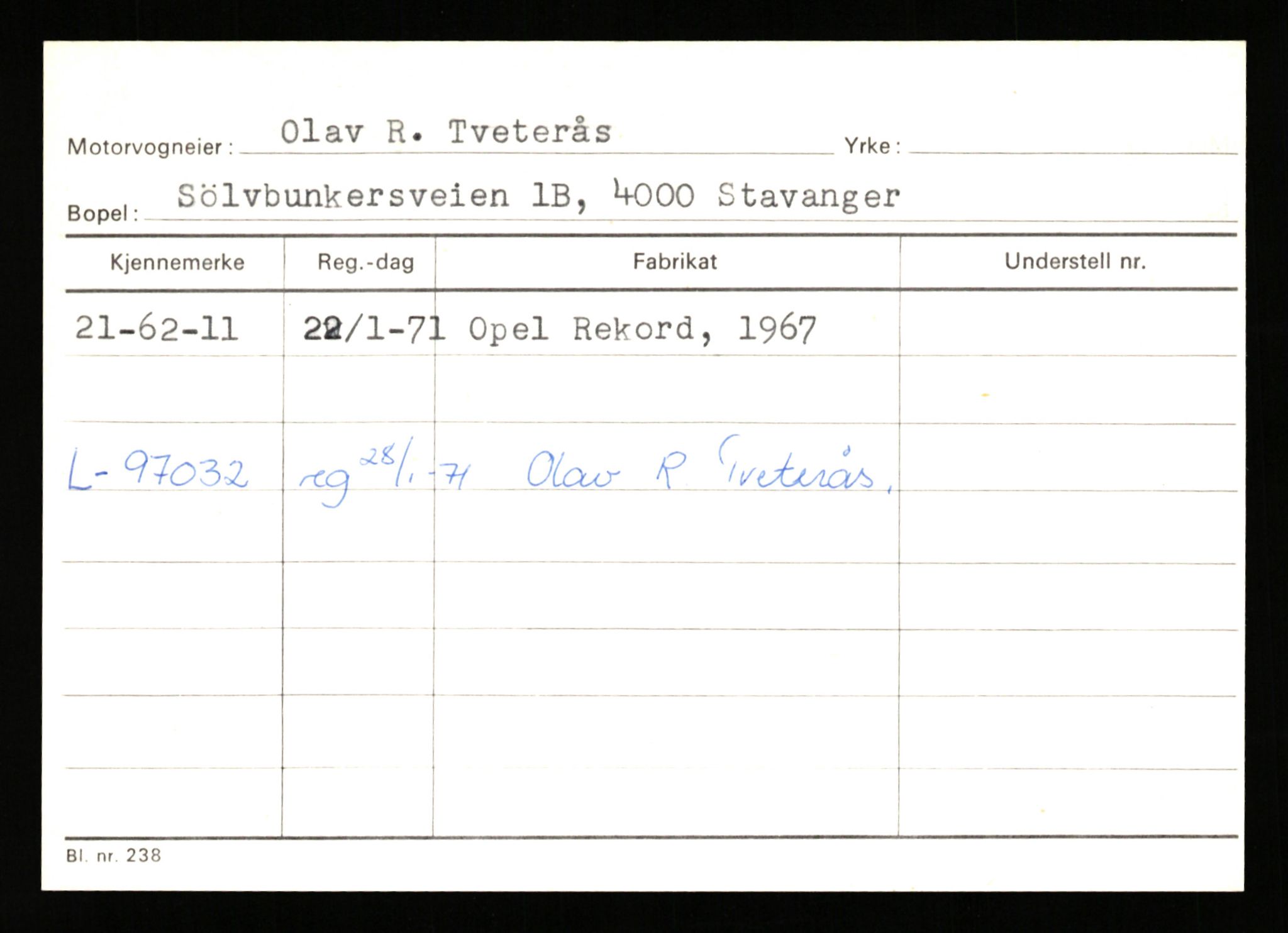 Stavanger trafikkstasjon, AV/SAST-A-101942/0/G/L0010: Registreringsnummer: 130000 - 239953, 1930-1971, s. 2607