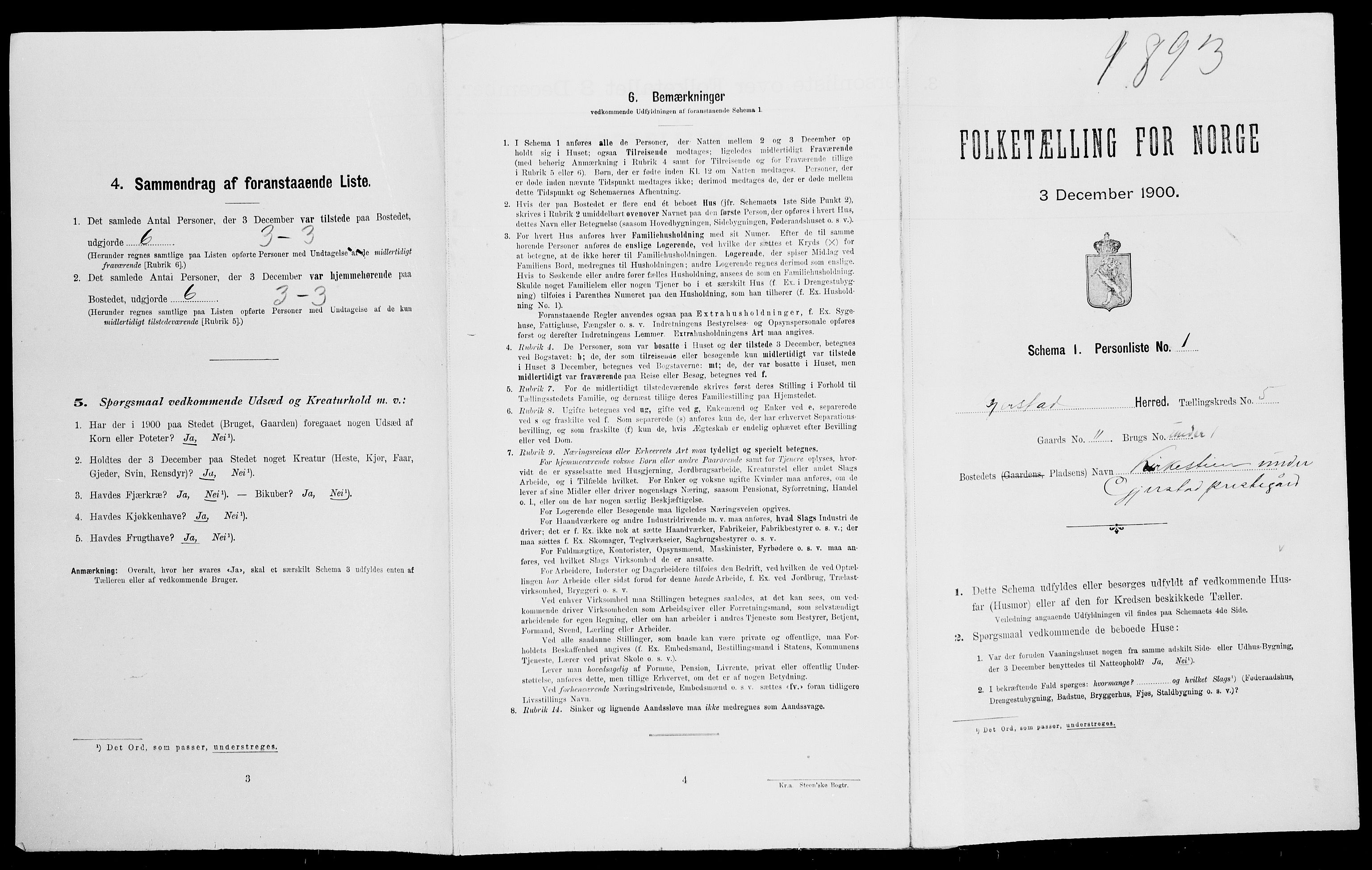 SAK, Folketelling 1900 for 0911 Gjerstad herred, 1900, s. 462