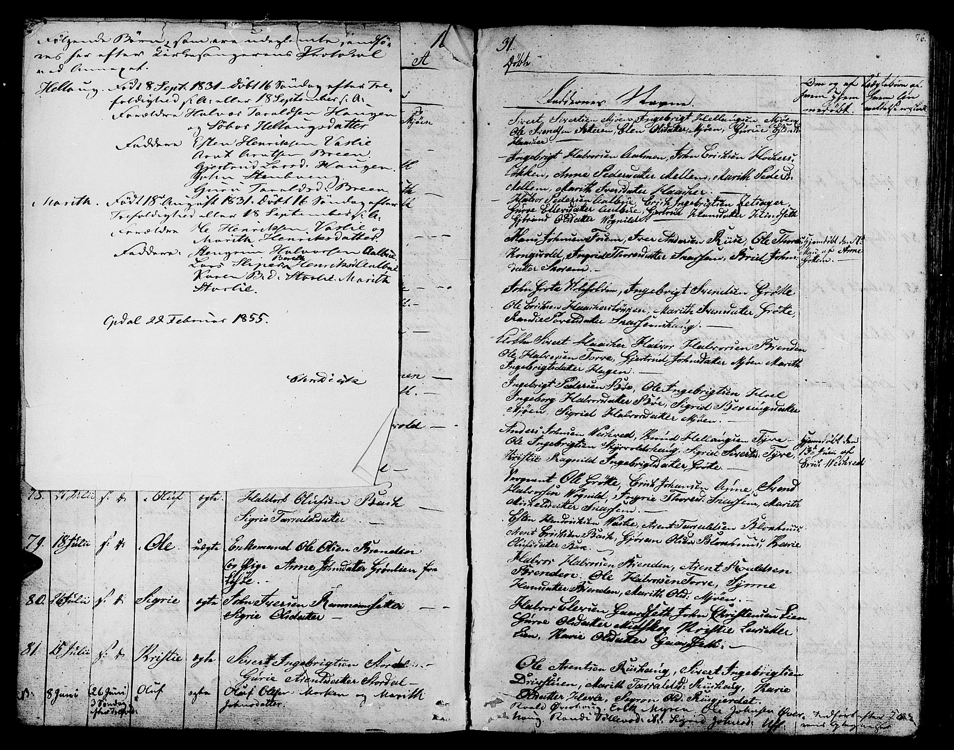 Ministerialprotokoller, klokkerbøker og fødselsregistre - Sør-Trøndelag, SAT/A-1456/678/L0897: Ministerialbok nr. 678A06-07, 1821-1847, s. 76