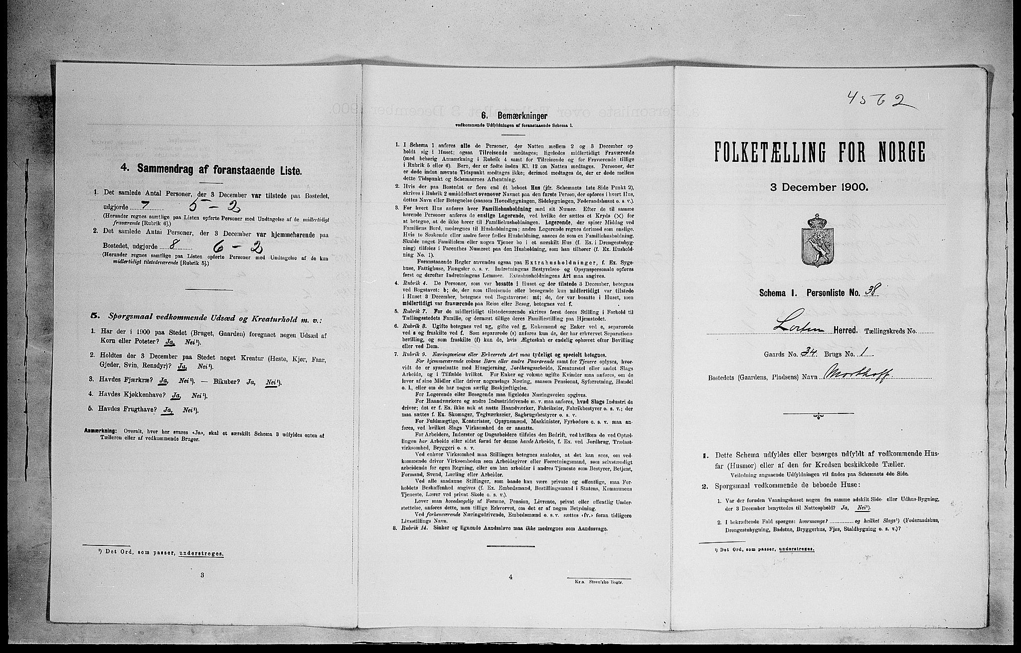 SAH, Folketelling 1900 for 0415 Løten herred, 1900, s. 225