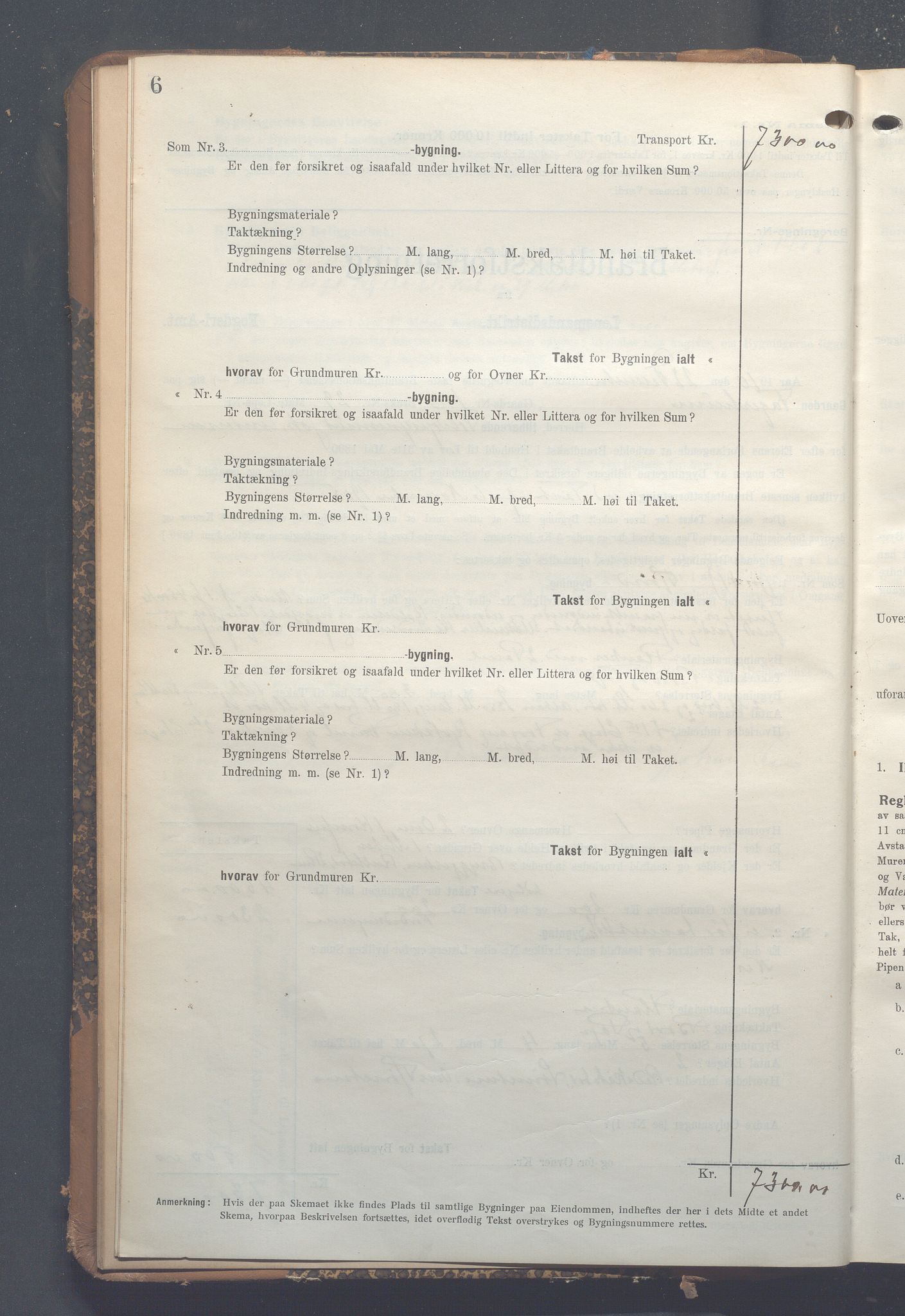 Lensmennene i Aker, OBA/A-10133/F/Fc/L0010: Branntakstprotokoll, 1910-1912, s. 6
