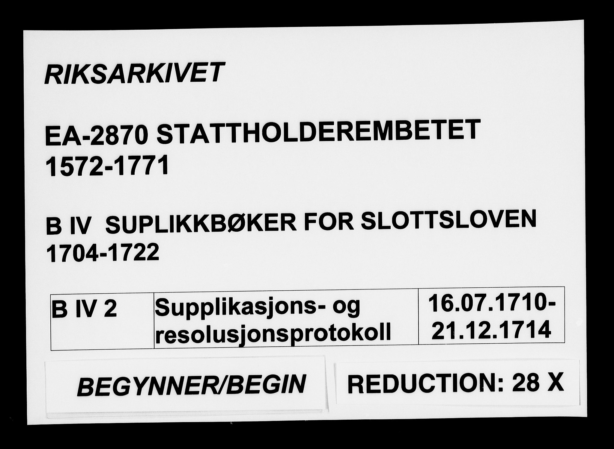 Stattholderembetet 1572-1771, AV/RA-EA-2870/Ag/L0002: Supplikasjons- og resolusjonsprotokoll, 1710-1714