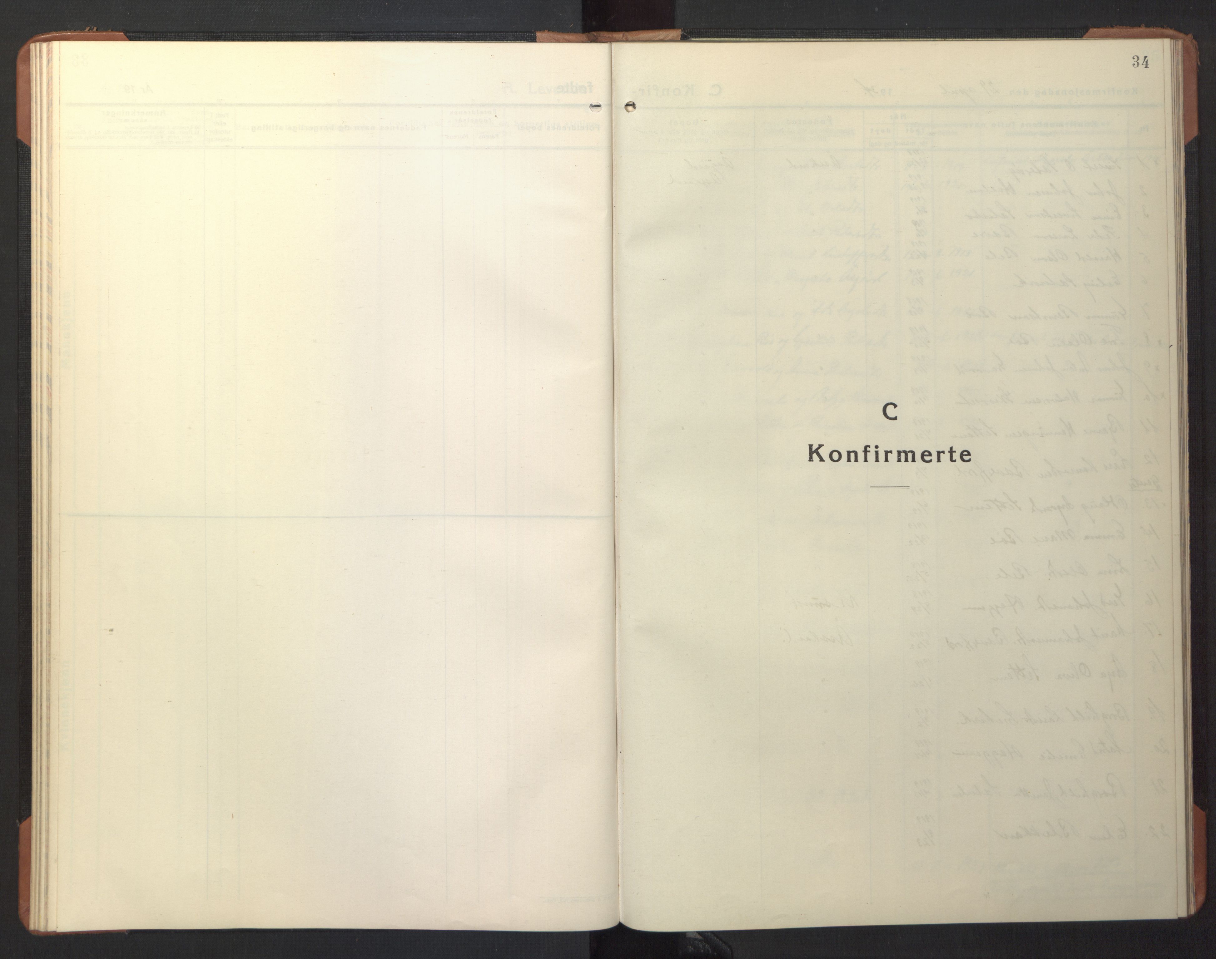 Ministerialprotokoller, klokkerbøker og fødselsregistre - Møre og Romsdal, SAT/A-1454/594/L1038: Klokkerbok nr. 594C01, 1934-1946, s. 34