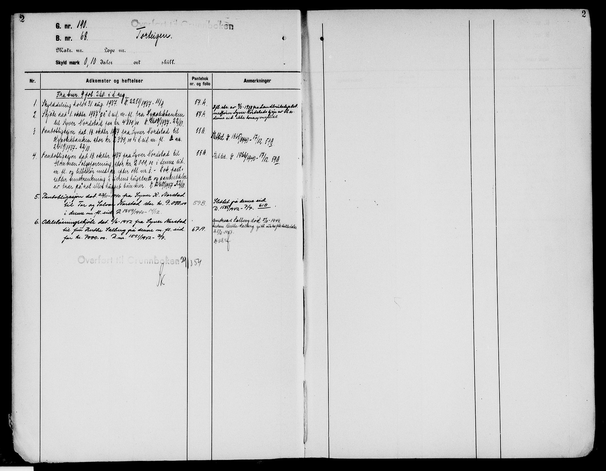 Sør-Østerdal sorenskriveri, SAH/TING-018/H/Ha/Haa/L0035: Panteregister nr. 17, 1922-1954, s. 2