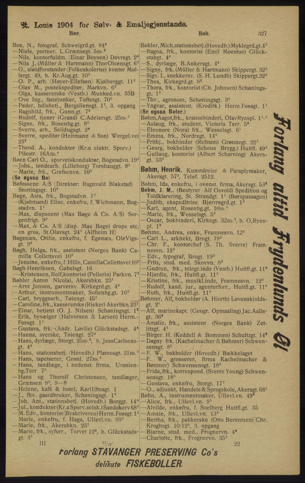 Kristiania/Oslo adressebok, PUBL/-, 1913, s. 339