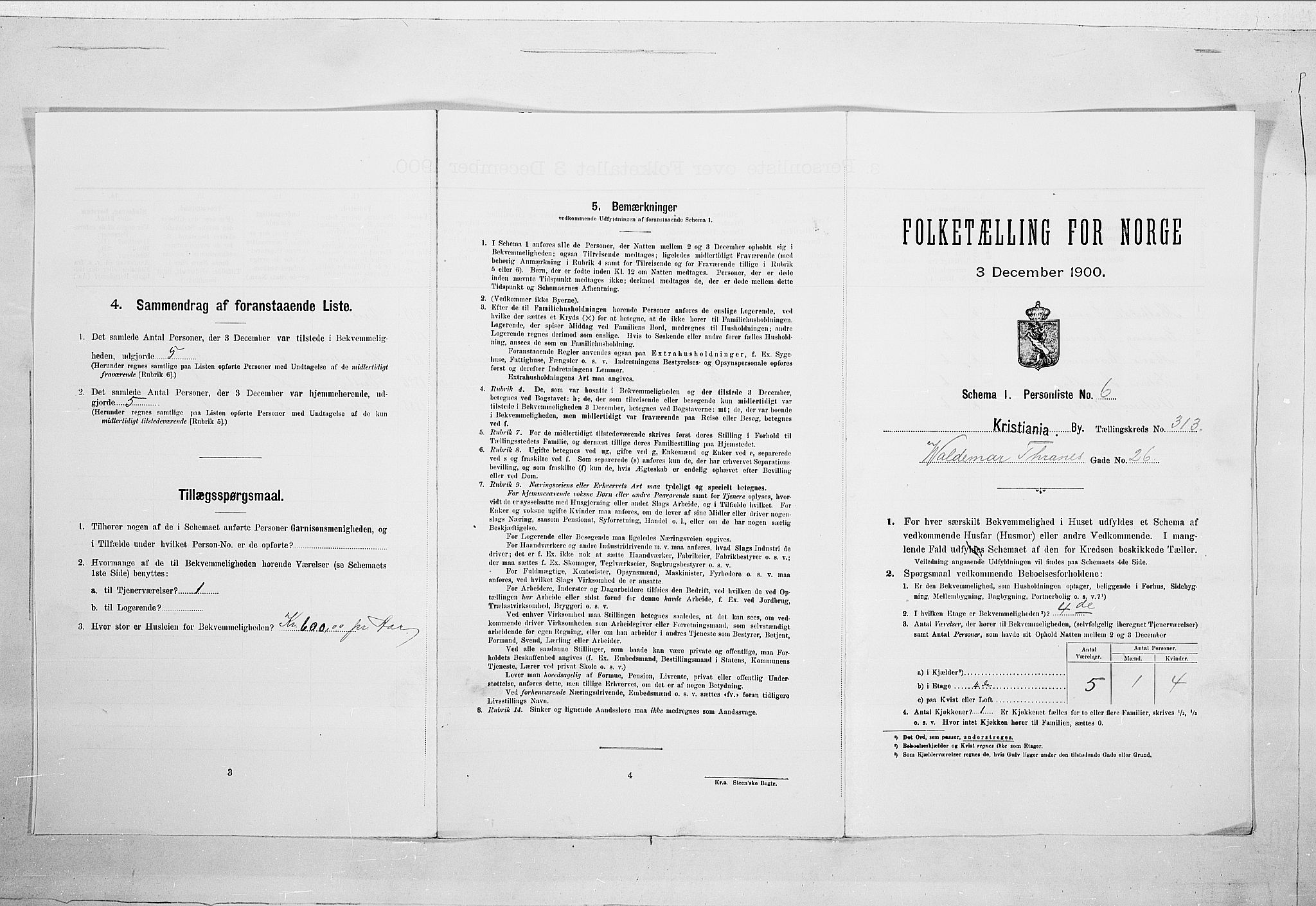SAO, Folketelling 1900 for 0301 Kristiania kjøpstad, 1900, s. 110437
