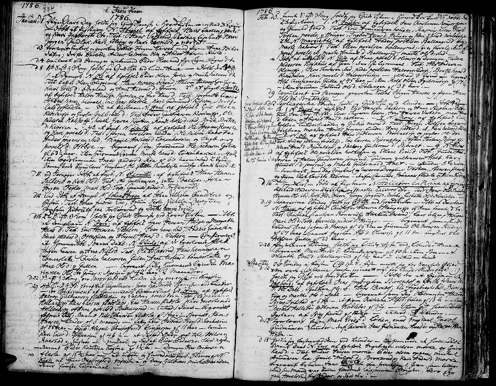 Jevnaker prestekontor, AV/SAH-PREST-116/H/Ha/Haa/L0003: Ministerialbok nr. 3, 1752-1799, s. 334-335