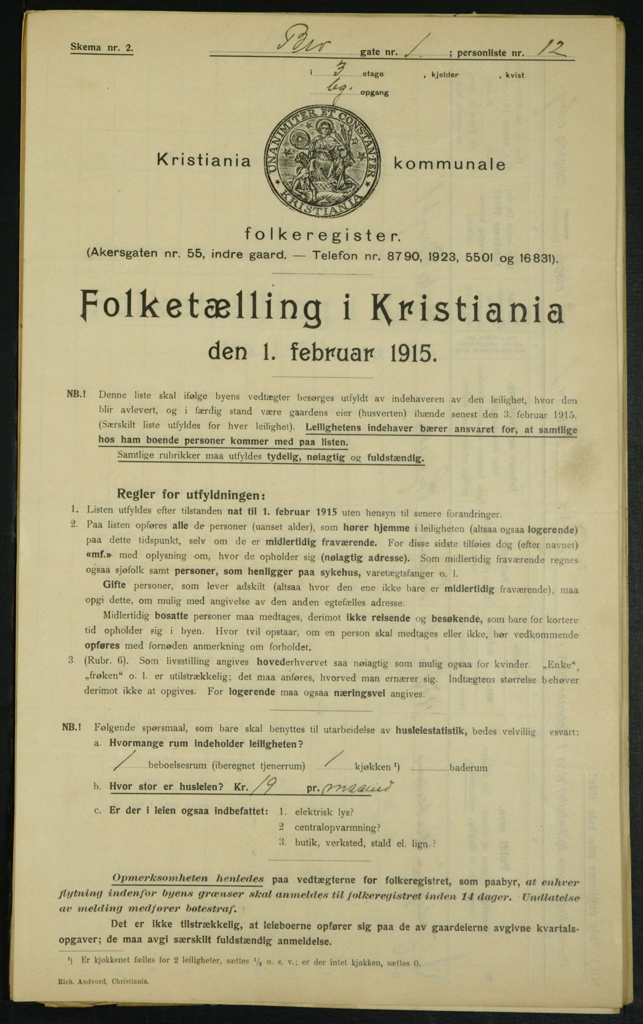 OBA, Kommunal folketelling 1.2.1915 for Kristiania, 1915, s. 9620