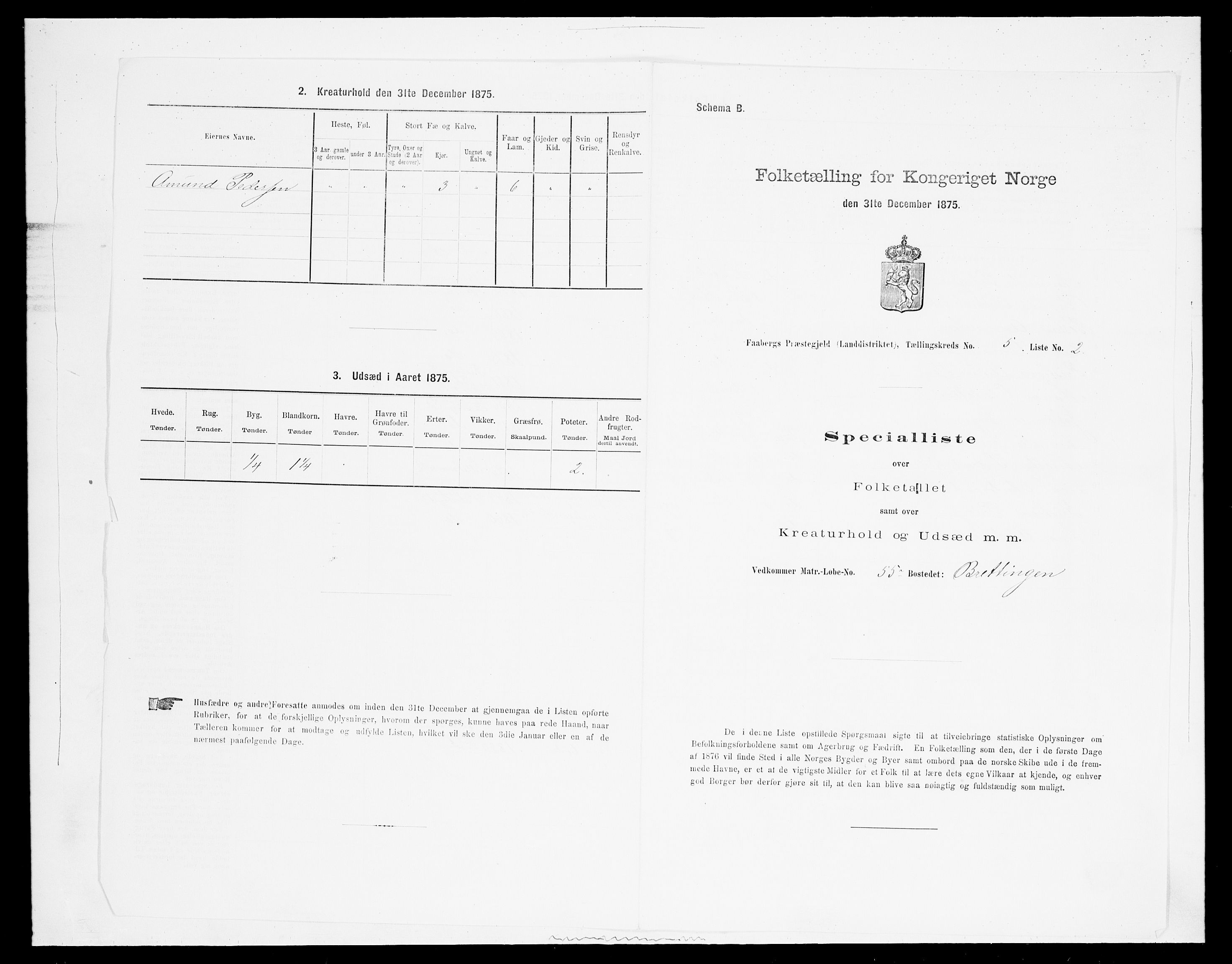 SAH, Folketelling 1875 for 0524L Fåberg prestegjeld, Fåberg sokn og Lillehammer landsokn, 1875, s. 584