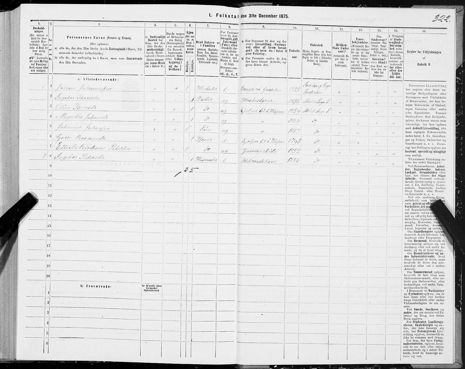 SAT, Folketelling 1875 for 1731P Sparbu prestegjeld, 1875, s. 4322