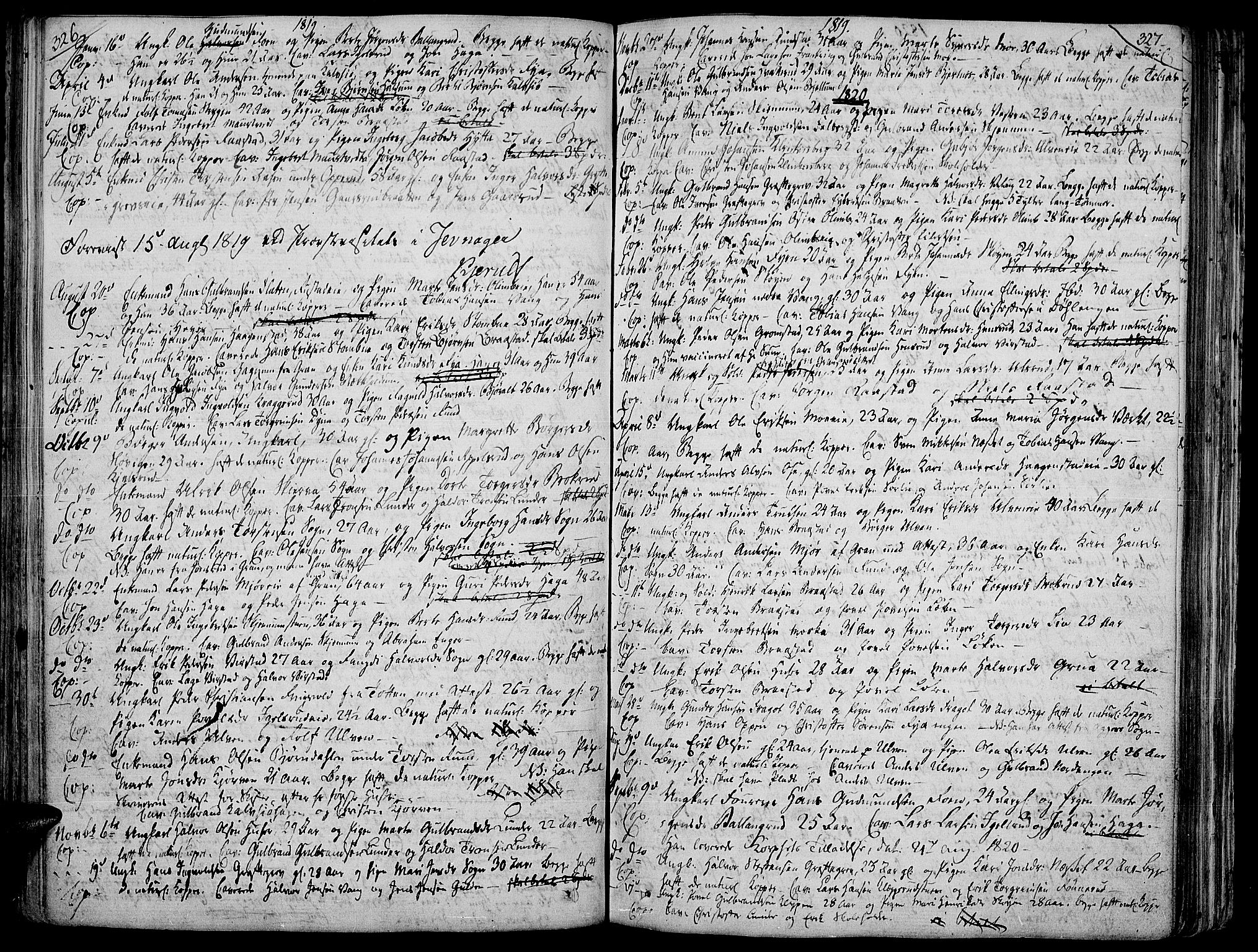 Jevnaker prestekontor, AV/SAH-PREST-116/H/Ha/Haa/L0004: Ministerialbok nr. 4, 1800-1861, s. 326-327