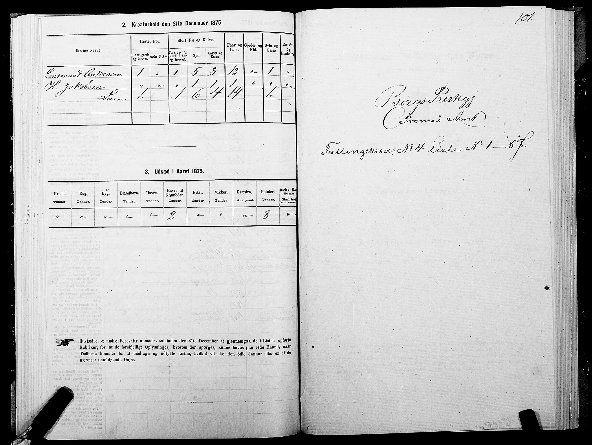 SATØ, Folketelling 1875 for 1929P Berg prestegjeld, 1875, s. 2101