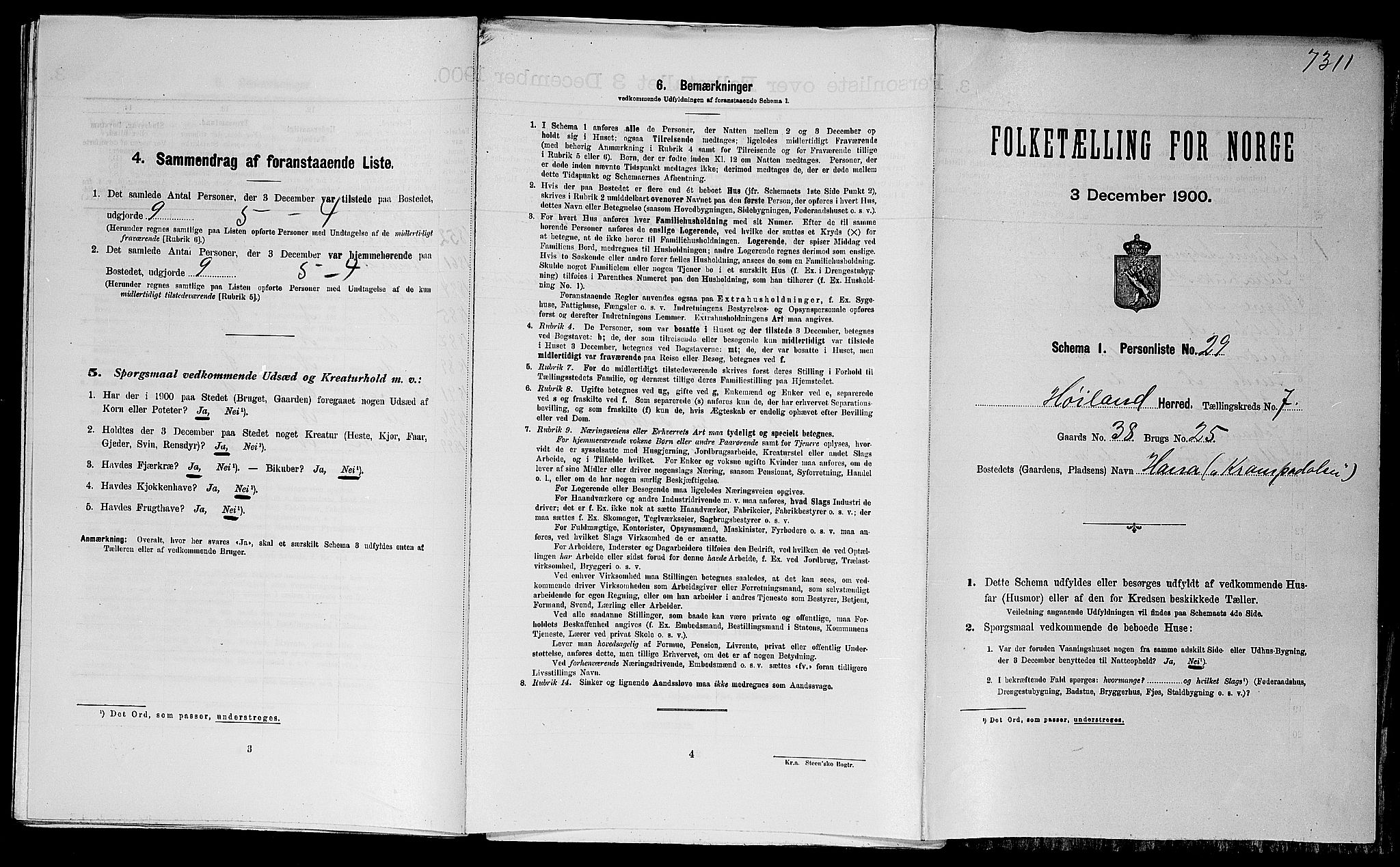 SAST, Folketelling 1900 for 1123 Høyland herred, 1900, s. 649
