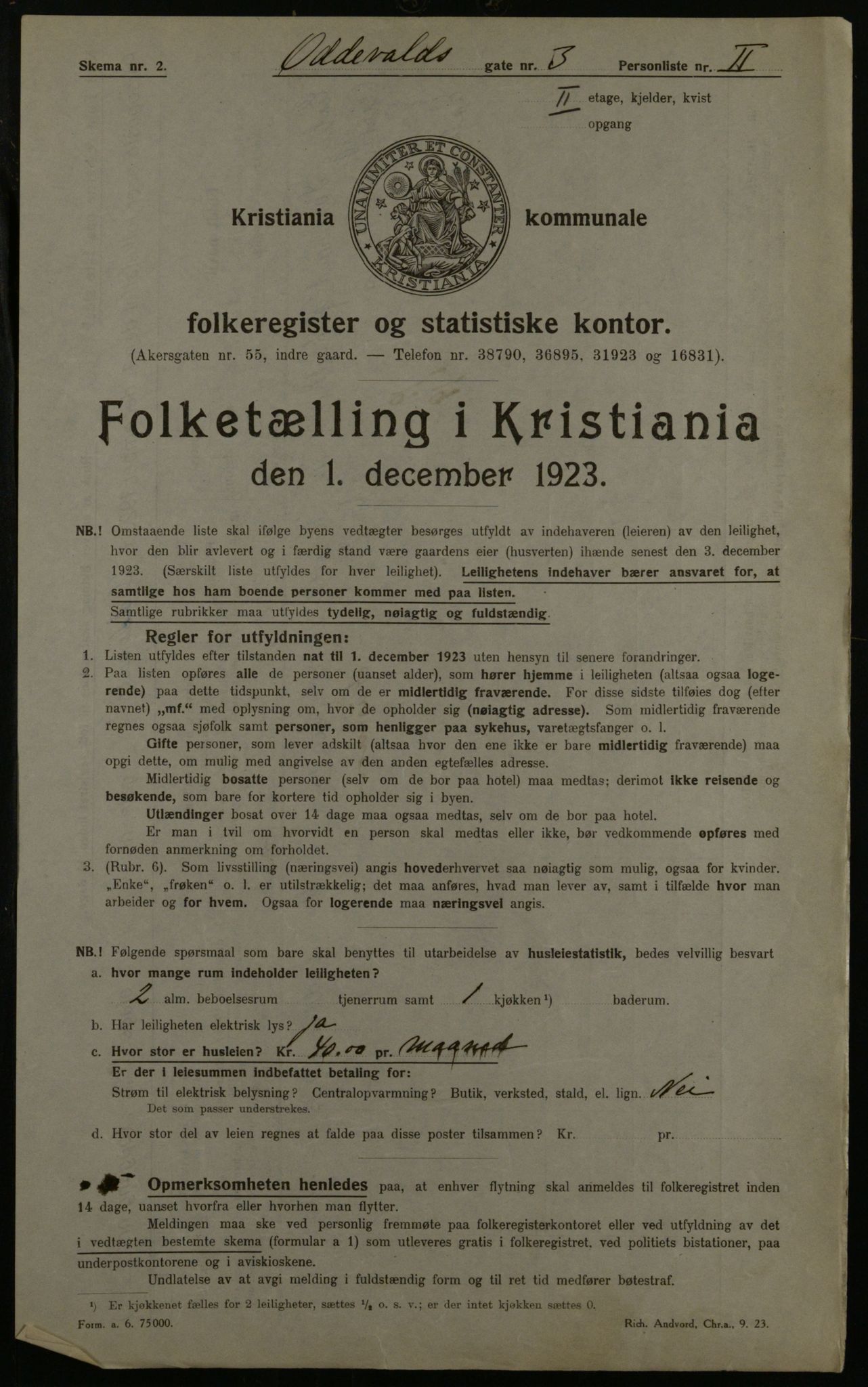 OBA, Kommunal folketelling 1.12.1923 for Kristiania, 1923, s. 81740