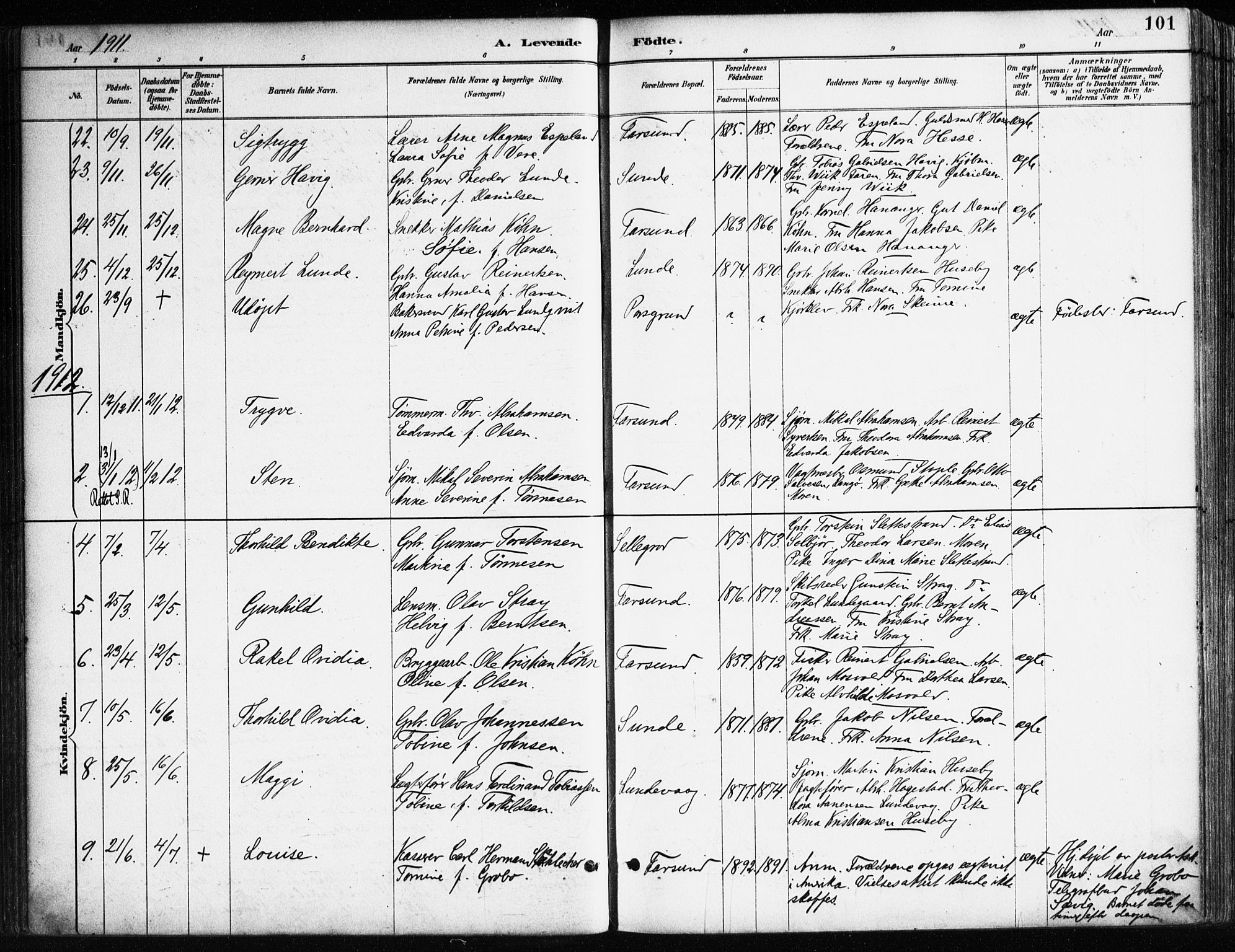 Farsund sokneprestkontor, AV/SAK-1111-0009/F/Fa/L0006: Ministerialbok nr. A 6, 1887-1920, s. 101