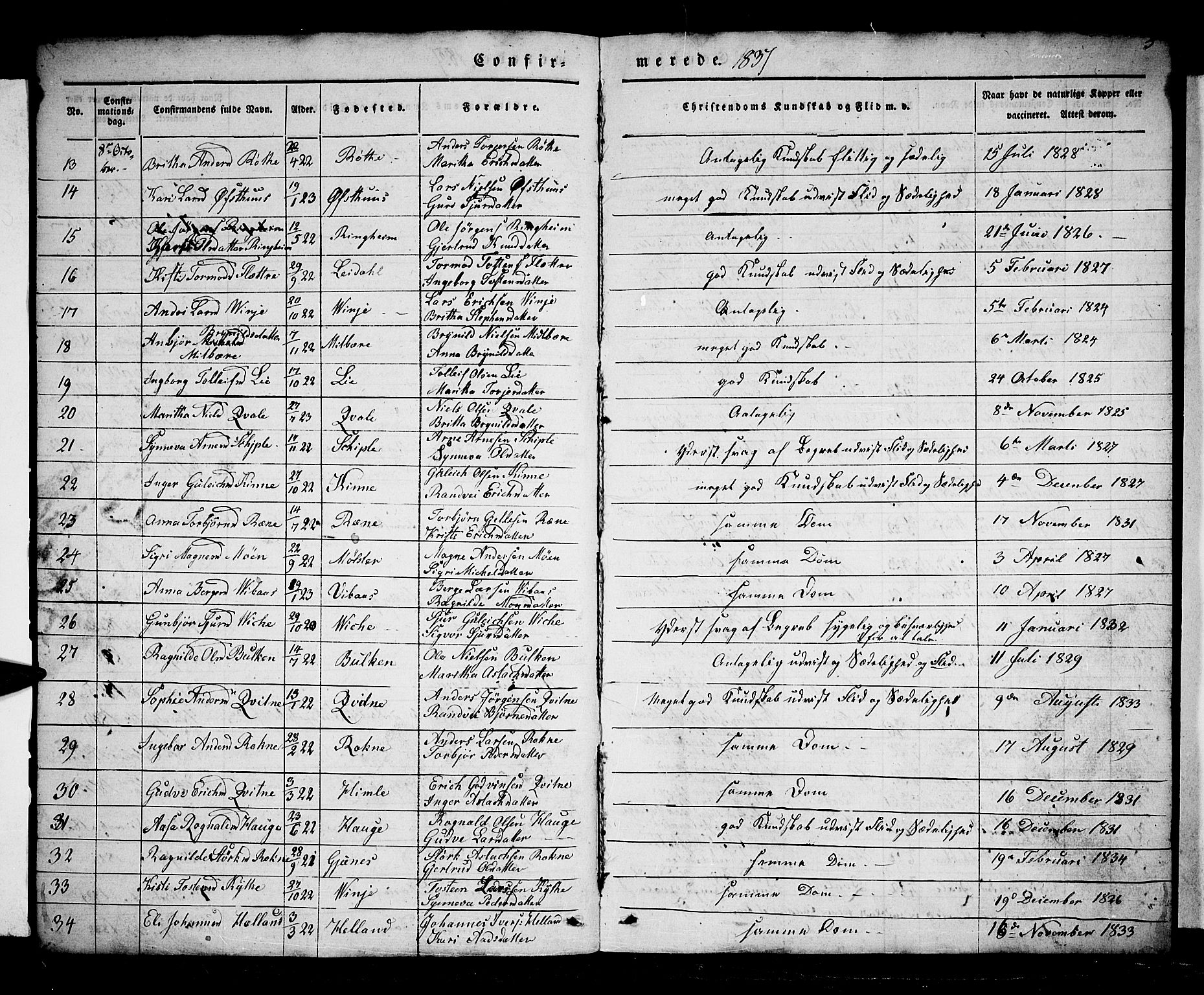Voss sokneprestembete, AV/SAB-A-79001/H/Haa: Ministerialbok nr. A 14, 1837-1847, s. 5