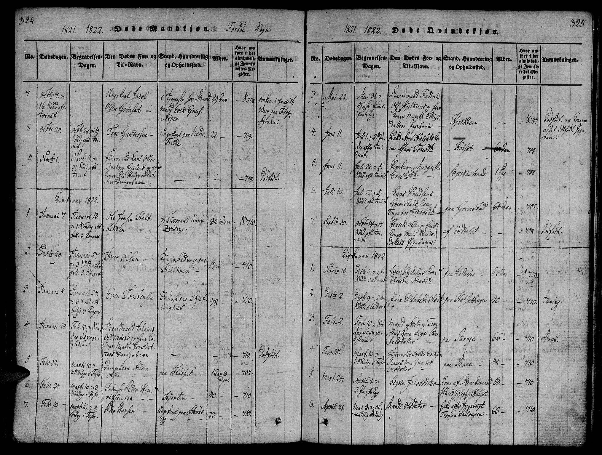 Ministerialprotokoller, klokkerbøker og fødselsregistre - Møre og Romsdal, AV/SAT-A-1454/586/L0982: Ministerialbok nr. 586A08, 1819-1829, s. 324-325