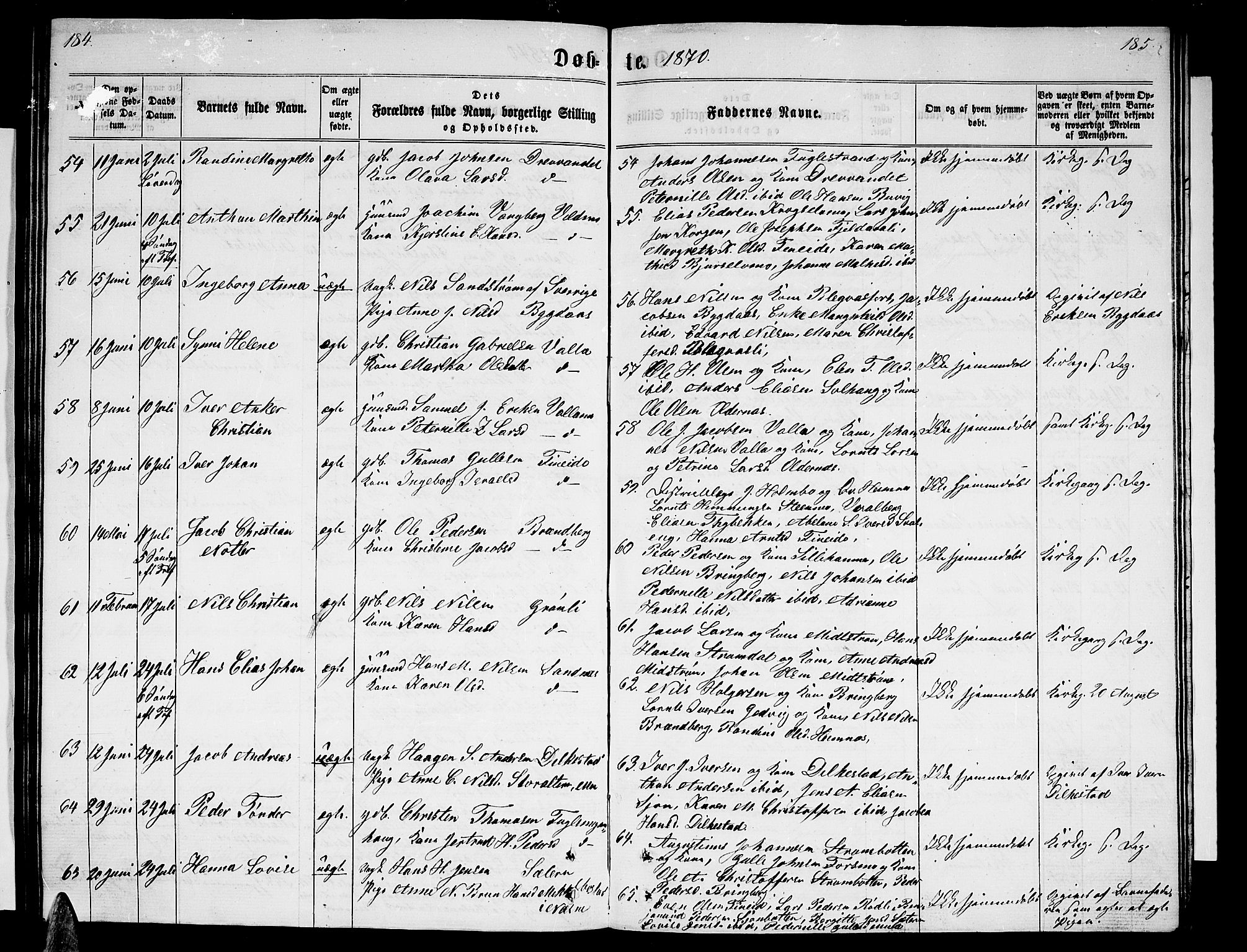 Ministerialprotokoller, klokkerbøker og fødselsregistre - Nordland, AV/SAT-A-1459/825/L0365: Klokkerbok nr. 825C02, 1858-1873, s. 184-185