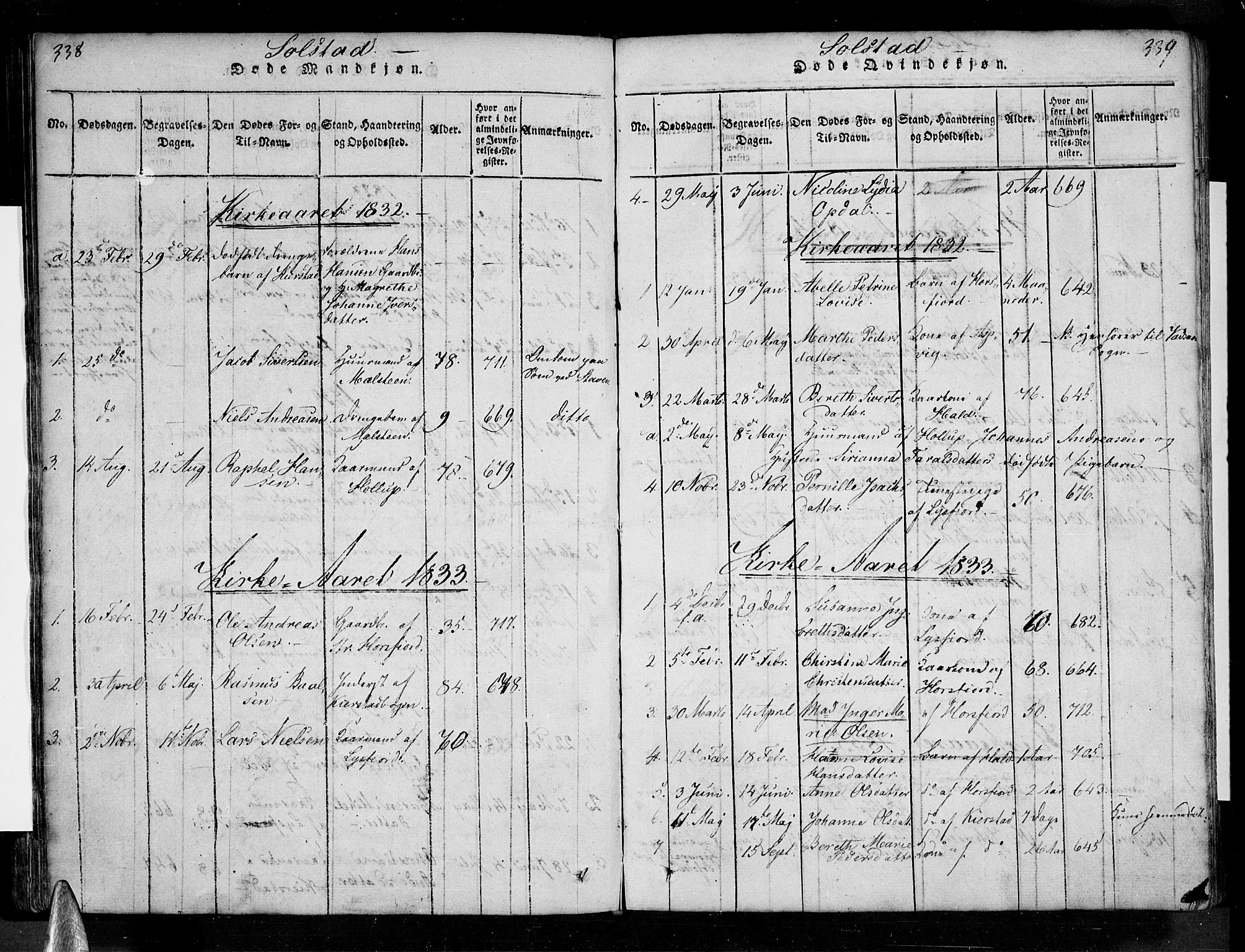 Ministerialprotokoller, klokkerbøker og fødselsregistre - Nordland, AV/SAT-A-1459/810/L0143: Ministerialbok nr. 810A06 /2, 1820-1841, s. 338-339