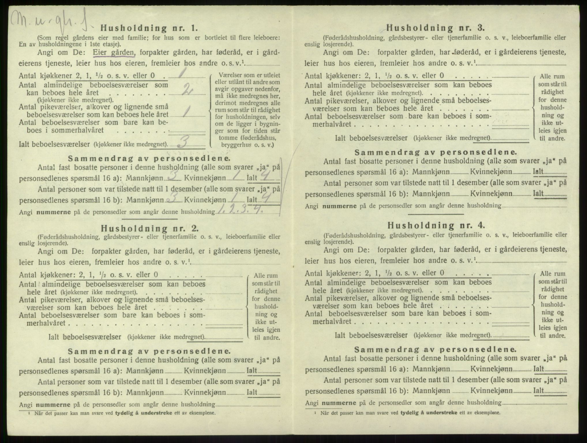 SAB, Folketelling 1920 for 1430 Gaular herred, 1920, s. 1064