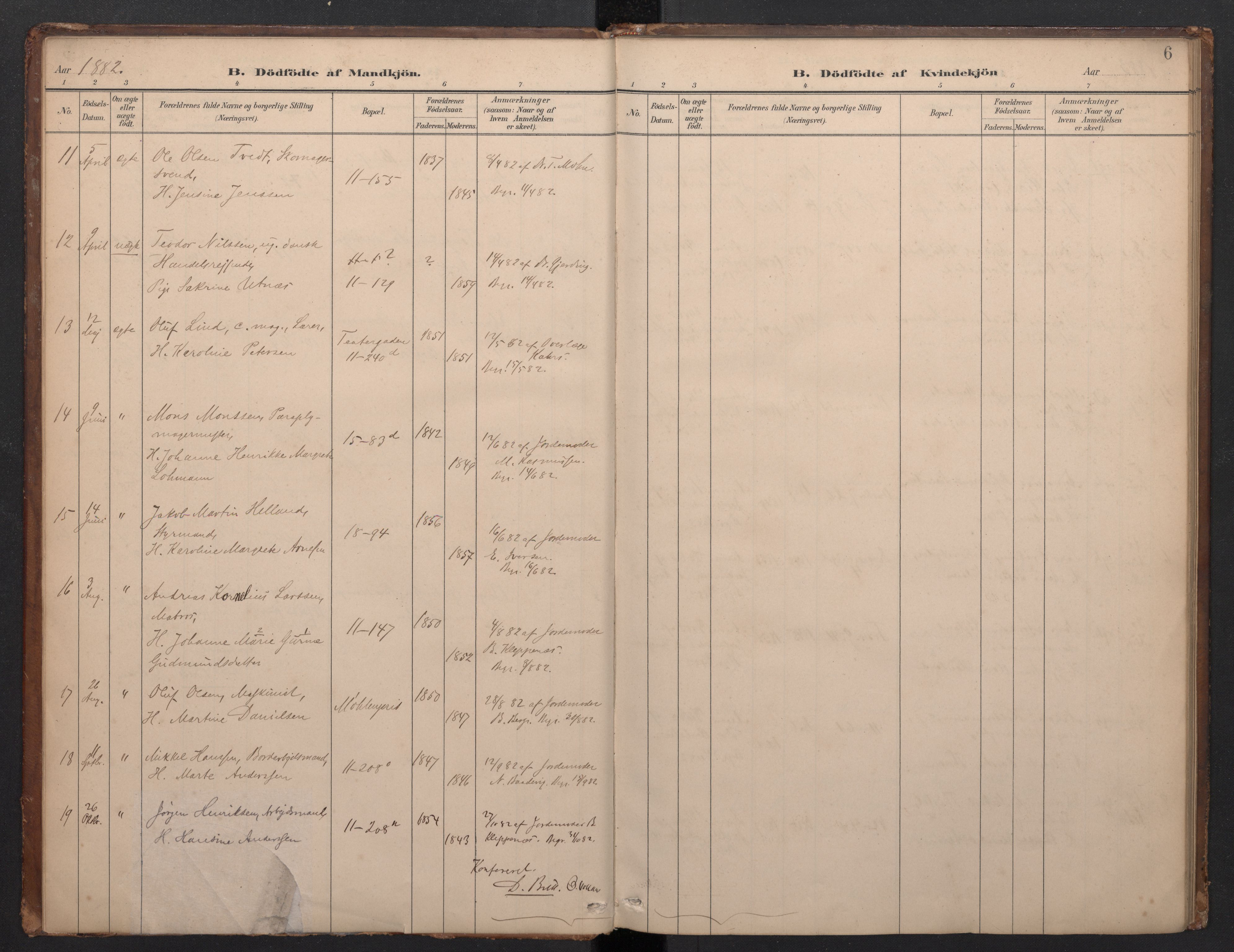 Domkirken sokneprestembete, SAB/A-74801/H/Haa/L0049: Ministerialbok nr. G 1, 1882-1922, s. 5b-6a