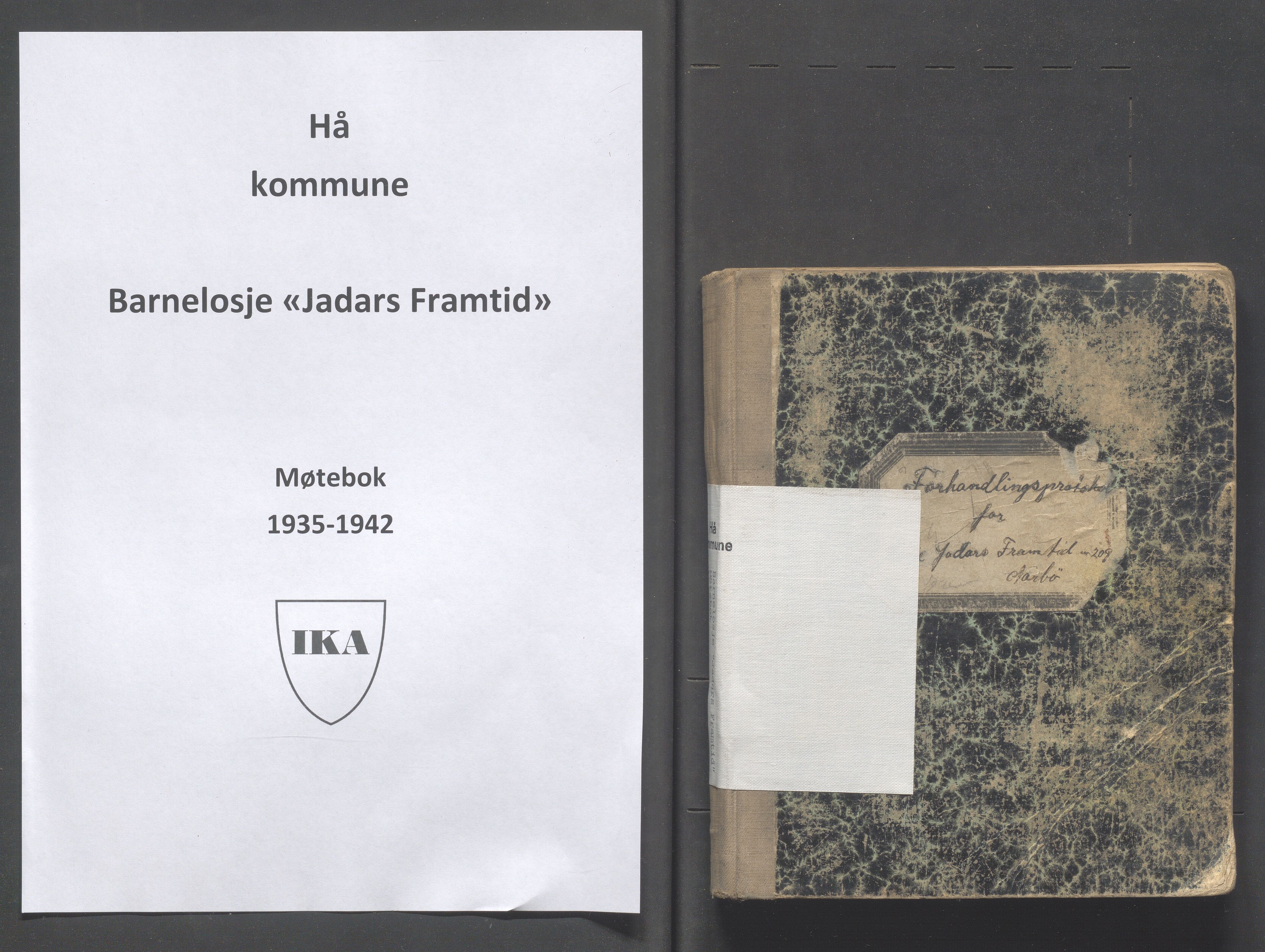 Hå kommune - PA 013 Barnelosje "Jadars Framtid" nr. 209, IKAR/K-102220/A/L0004: Møtebok, 1935-1942, s. 1