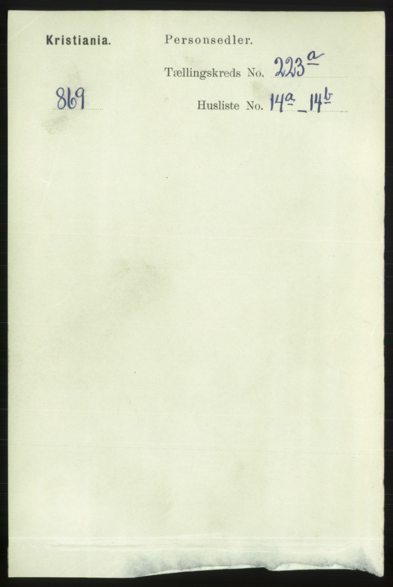 RA, Folketelling 1891 for 0301 Kristiania kjøpstad, 1891, s. 134524