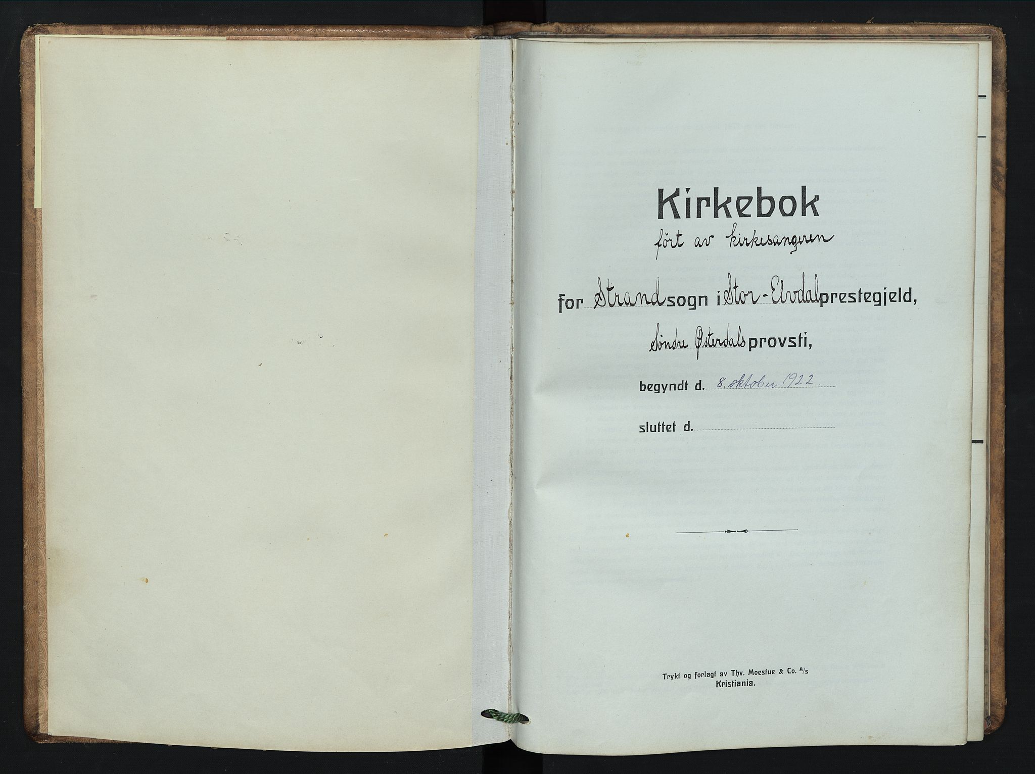 Stor-Elvdal prestekontor, SAH/PREST-052/H/Ha/Hab/L0008: Klokkerbok nr. 8, 1922-1948