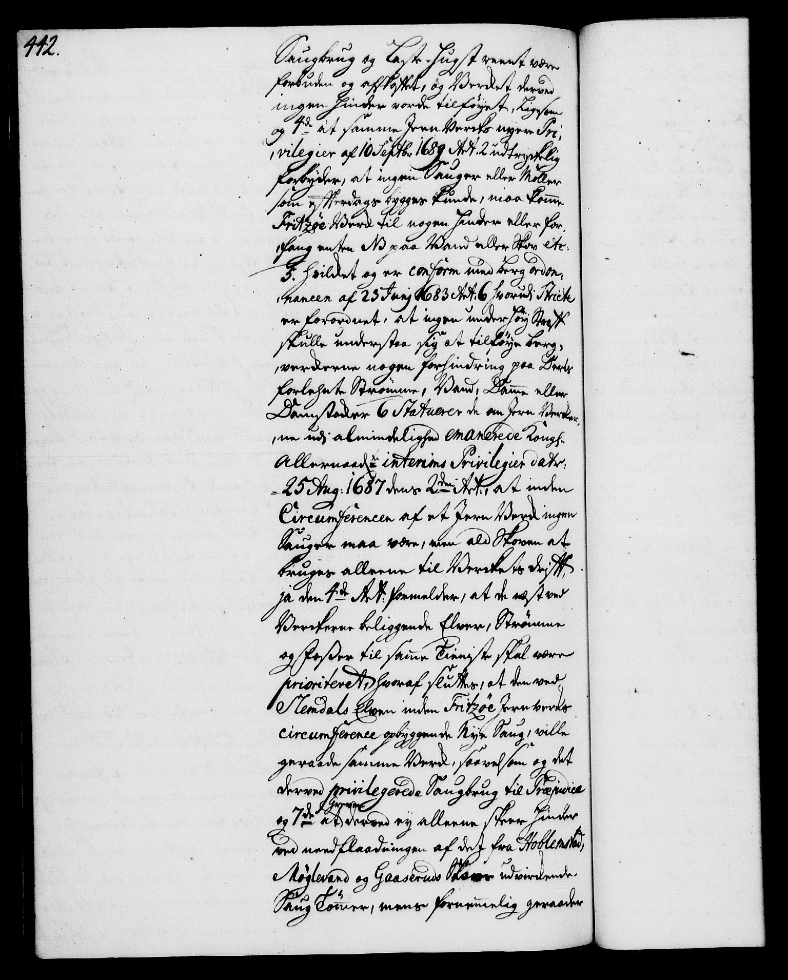 Rentekammeret, Kammerkanselliet, RA/EA-3111/G/Gh/Gha/L0024: Norsk ekstraktmemorialprotokoll (merket RK 53.69), 1742-1743, s. 442