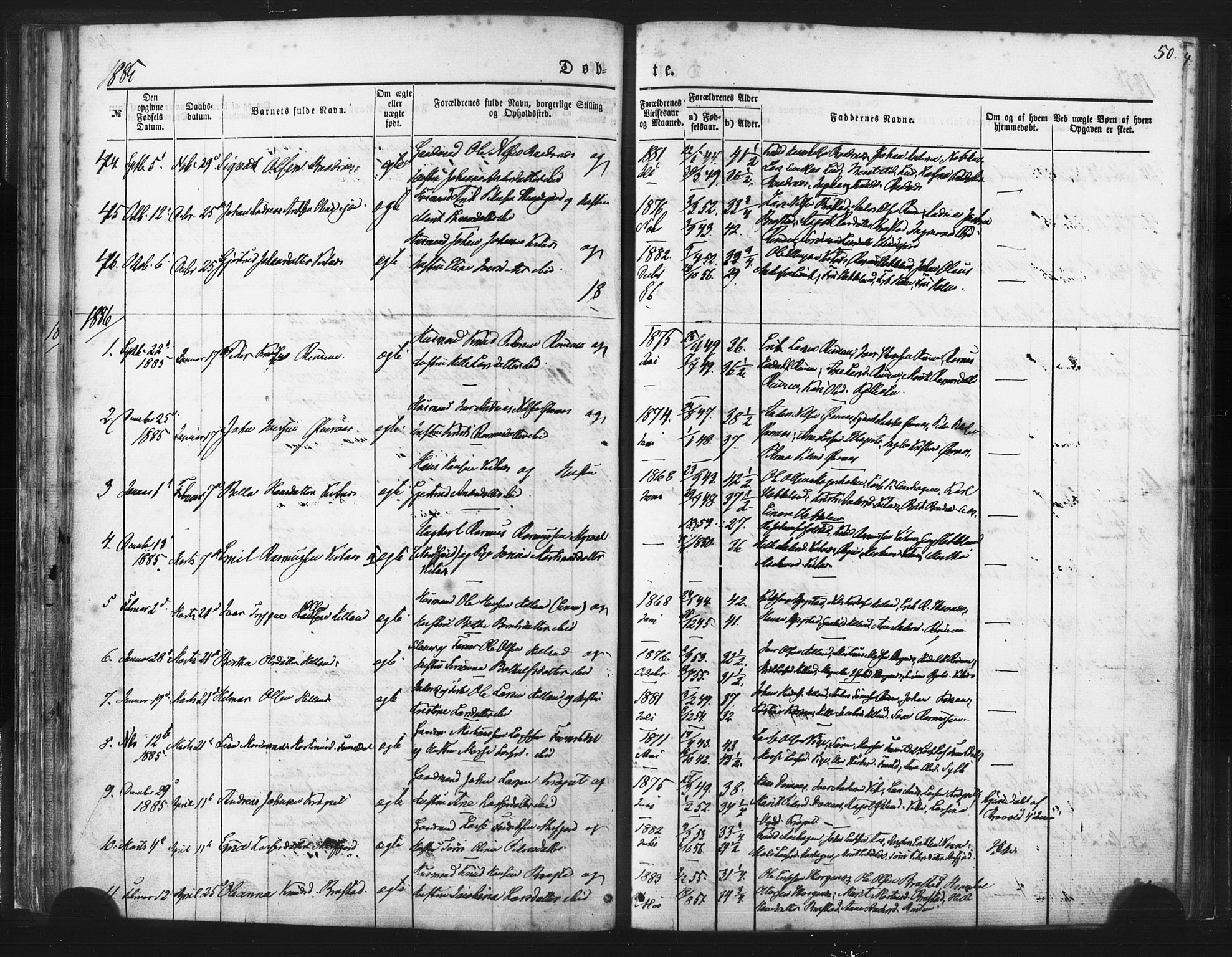 Ministerialprotokoller, klokkerbøker og fødselsregistre - Møre og Romsdal, AV/SAT-A-1454/539/L0530: Ministerialbok nr. 539A03, 1872-1886, s. 50