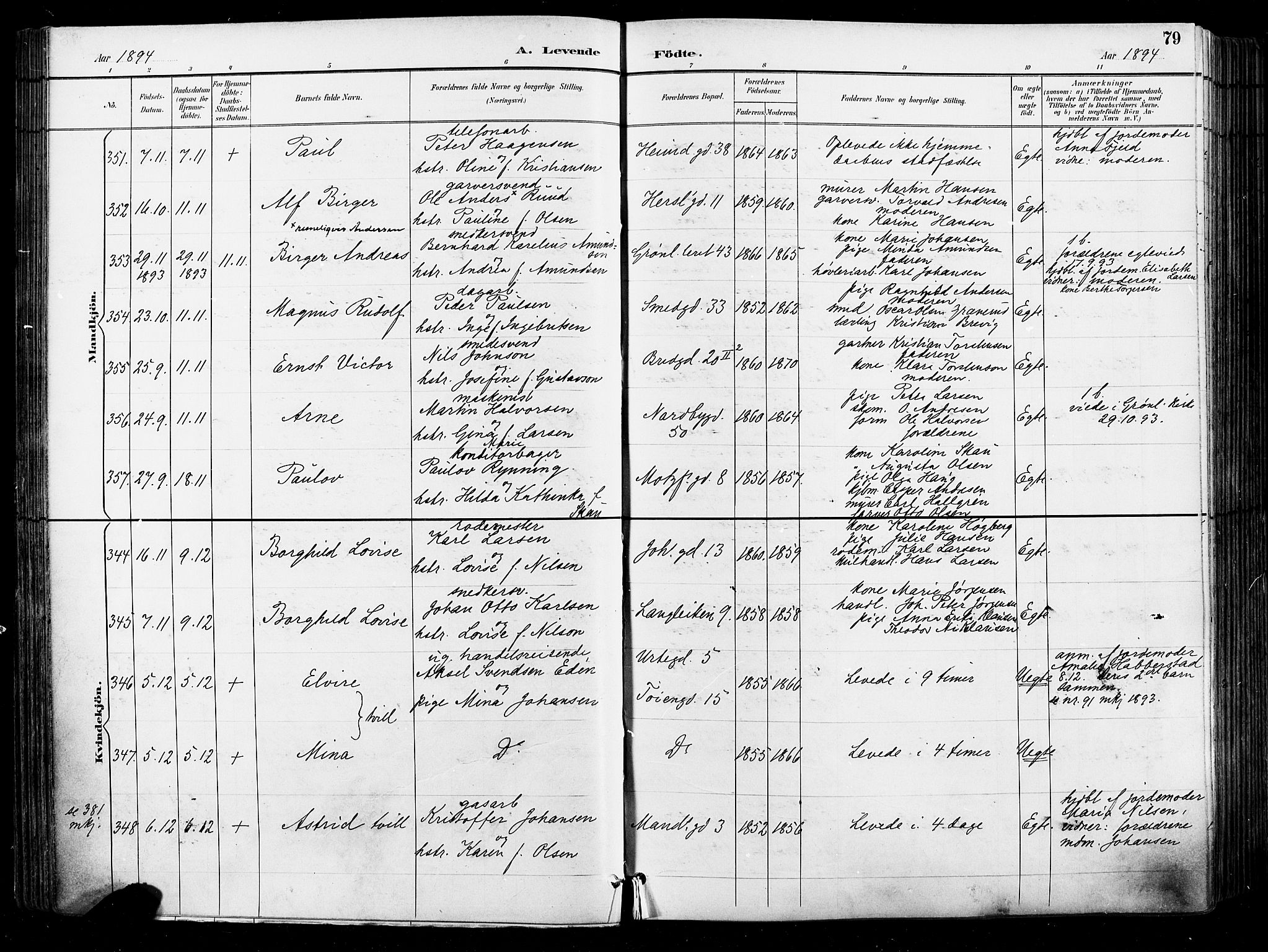 Grønland prestekontor Kirkebøker, AV/SAO-A-10848/F/Fa/L0012: Ministerialbok nr. 12, 1893-1900, s. 79