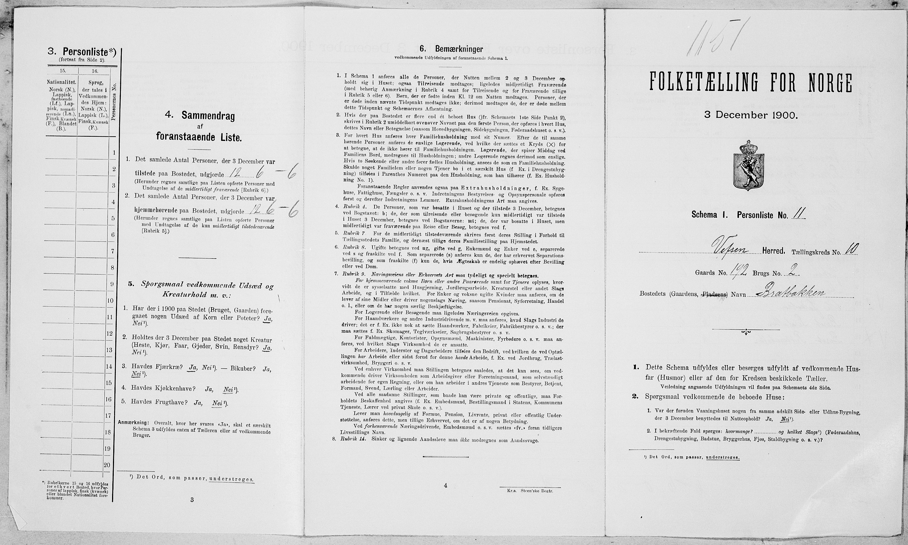 SAT, Folketelling 1900 for 1824 Vefsn herred, 1900, s. 899
