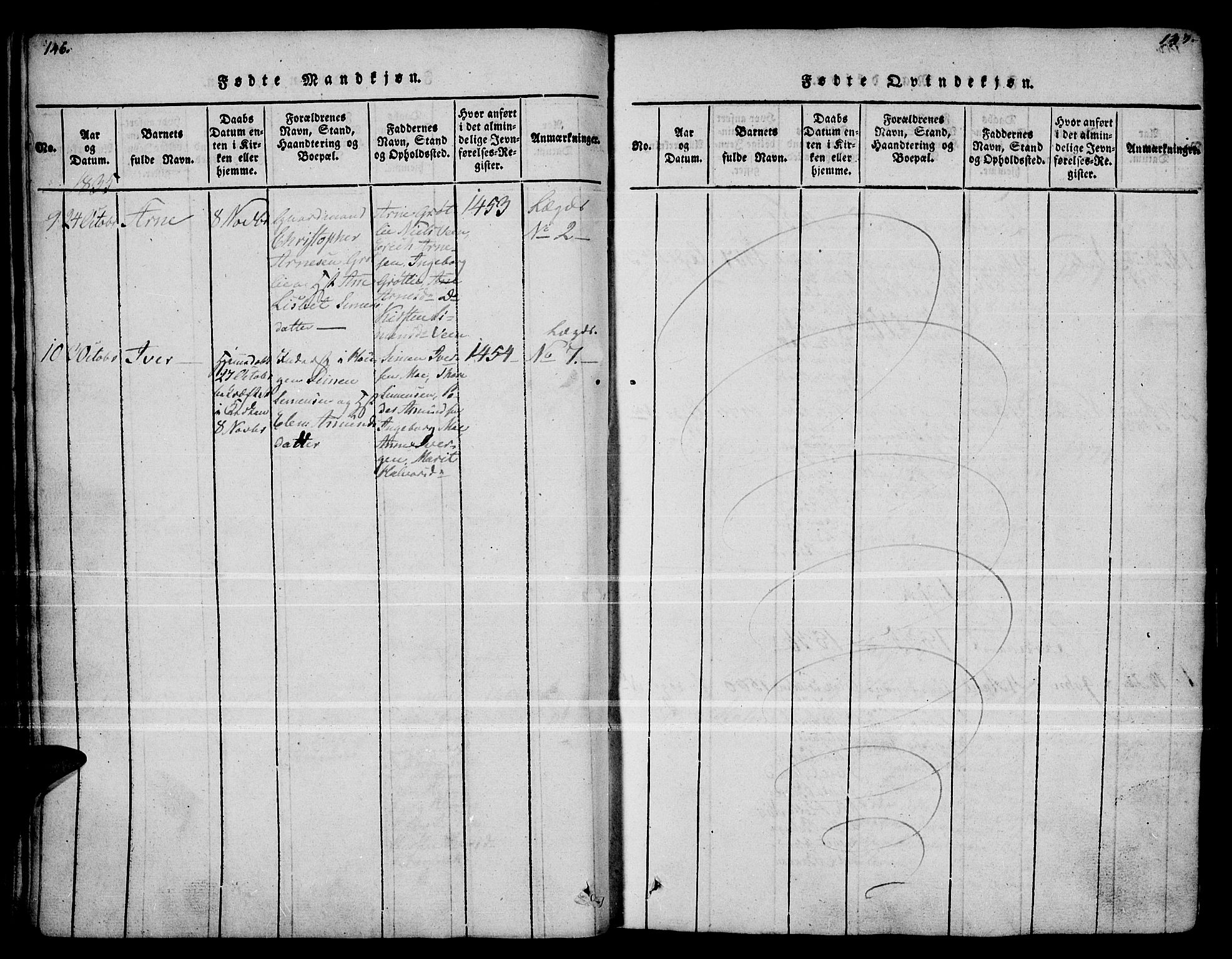 Kvikne prestekontor, SAH/PREST-064/H/Ha/Haa/L0004: Ministerialbok nr. 4, 1815-1840, s. 146-147