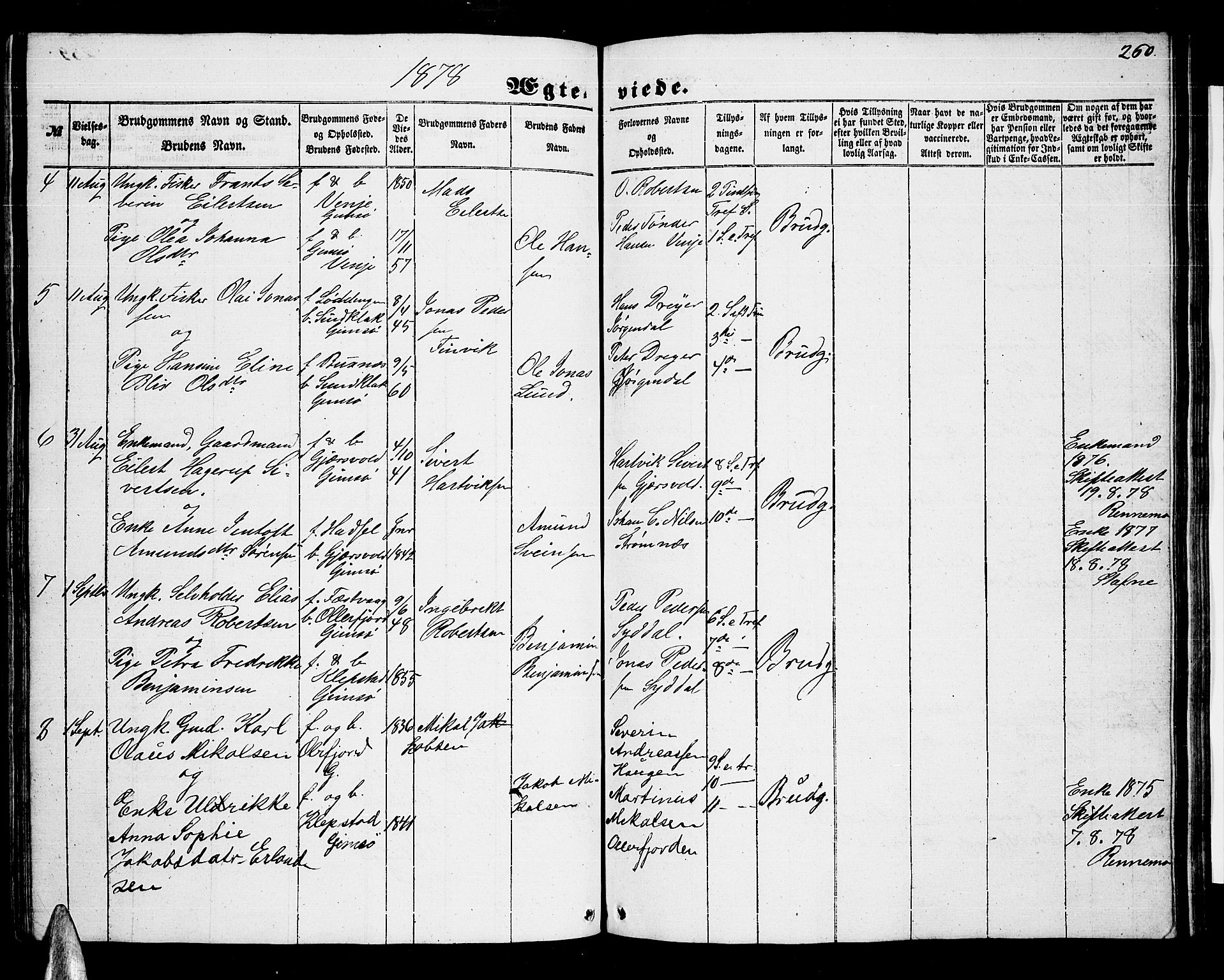 Ministerialprotokoller, klokkerbøker og fødselsregistre - Nordland, AV/SAT-A-1459/876/L1102: Klokkerbok nr. 876C01, 1852-1886, s. 260