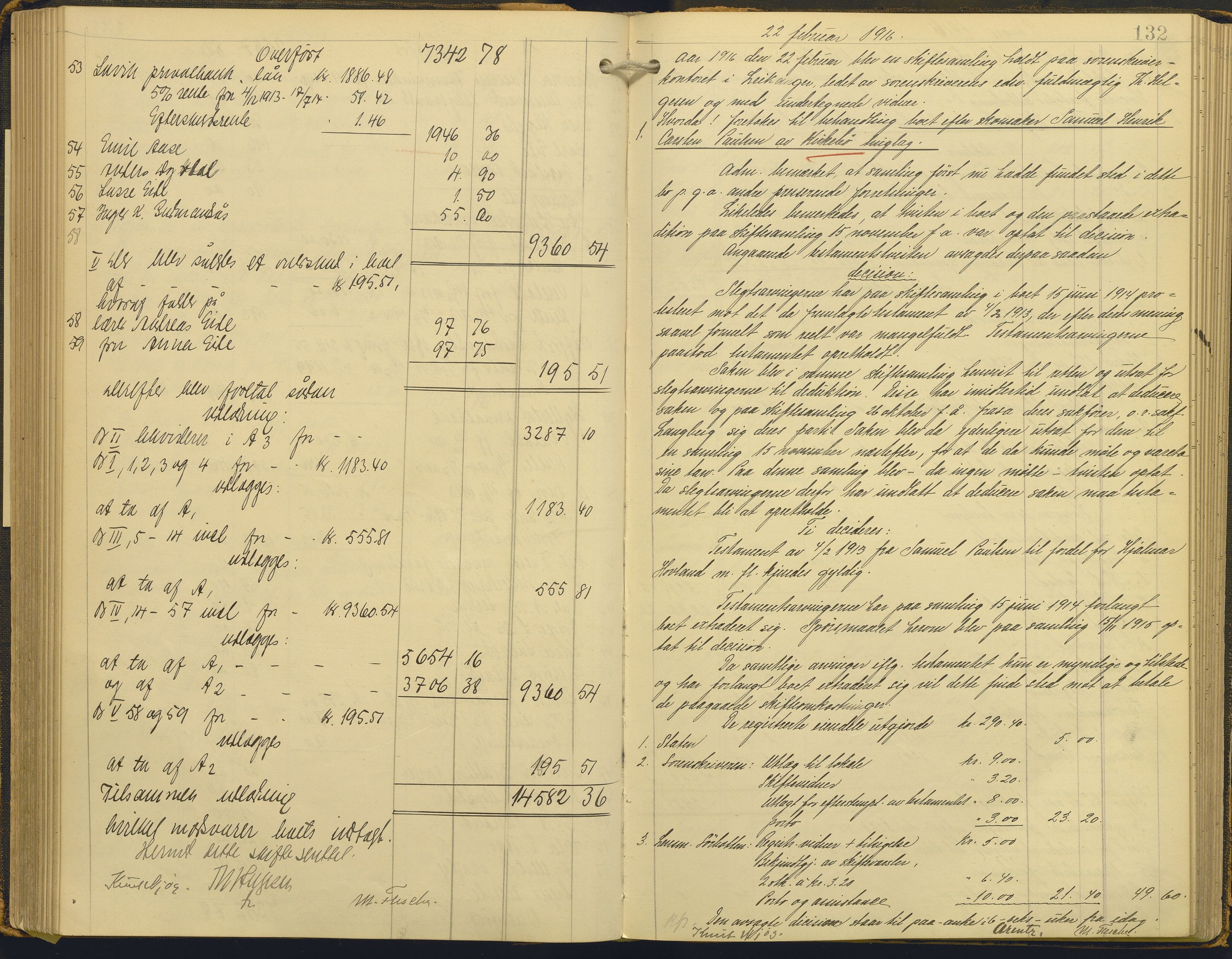 Ytre Sogn tingrett, AV/SAB-A-2601/1/H/Hc/L0006: Skifteutlodningsprotokoll, 1911-1919, s. 131b-132a