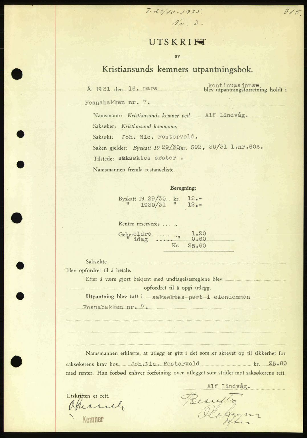 Kristiansund byfogd, SAT/A-4587/A/27: Pantebok nr. 28, 1934-1936, Tingl.dato: 29.10.1935