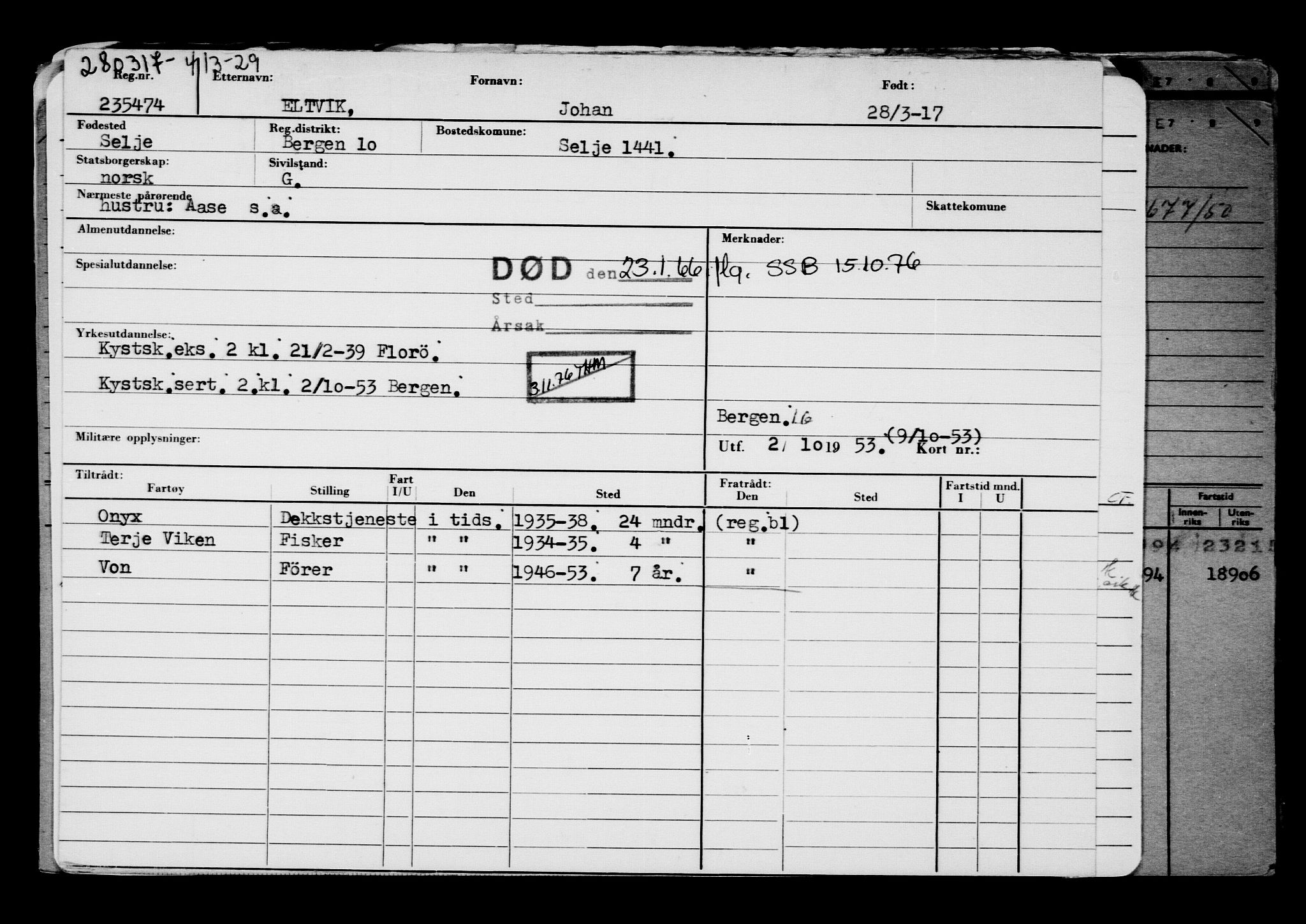 Direktoratet for sjømenn, AV/RA-S-3545/G/Gb/L0147: Hovedkort, 1917, s. 286