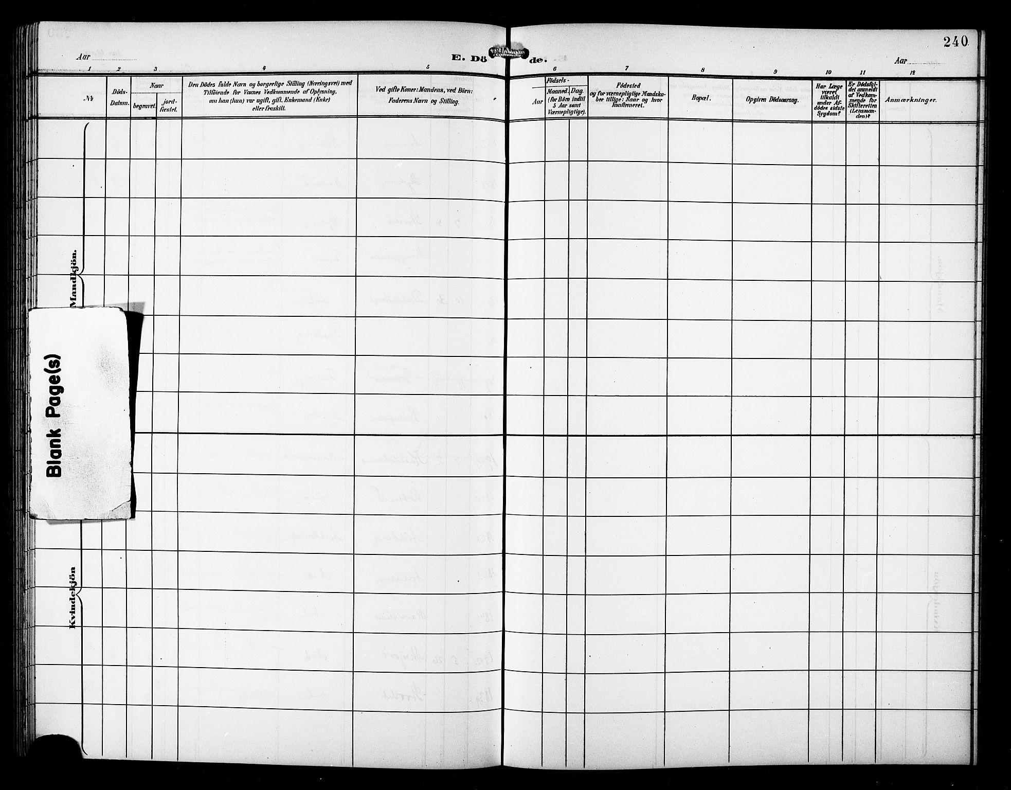 Skjervøy sokneprestkontor, SATØ/S-1300/H/Ha/Hab/L0008klokker: Klokkerbok nr. 8, 1900-1910, s. 240