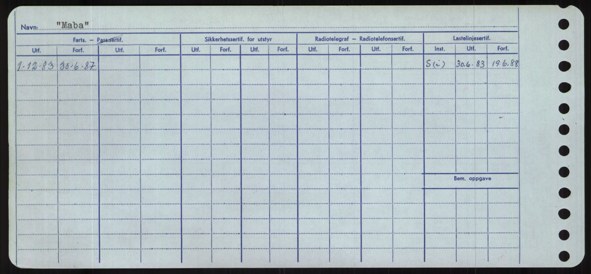 Sjøfartsdirektoratet med forløpere, Skipsmålingen, RA/S-1627/H/Hc/L0001: Lektere, A-Y, s. 294