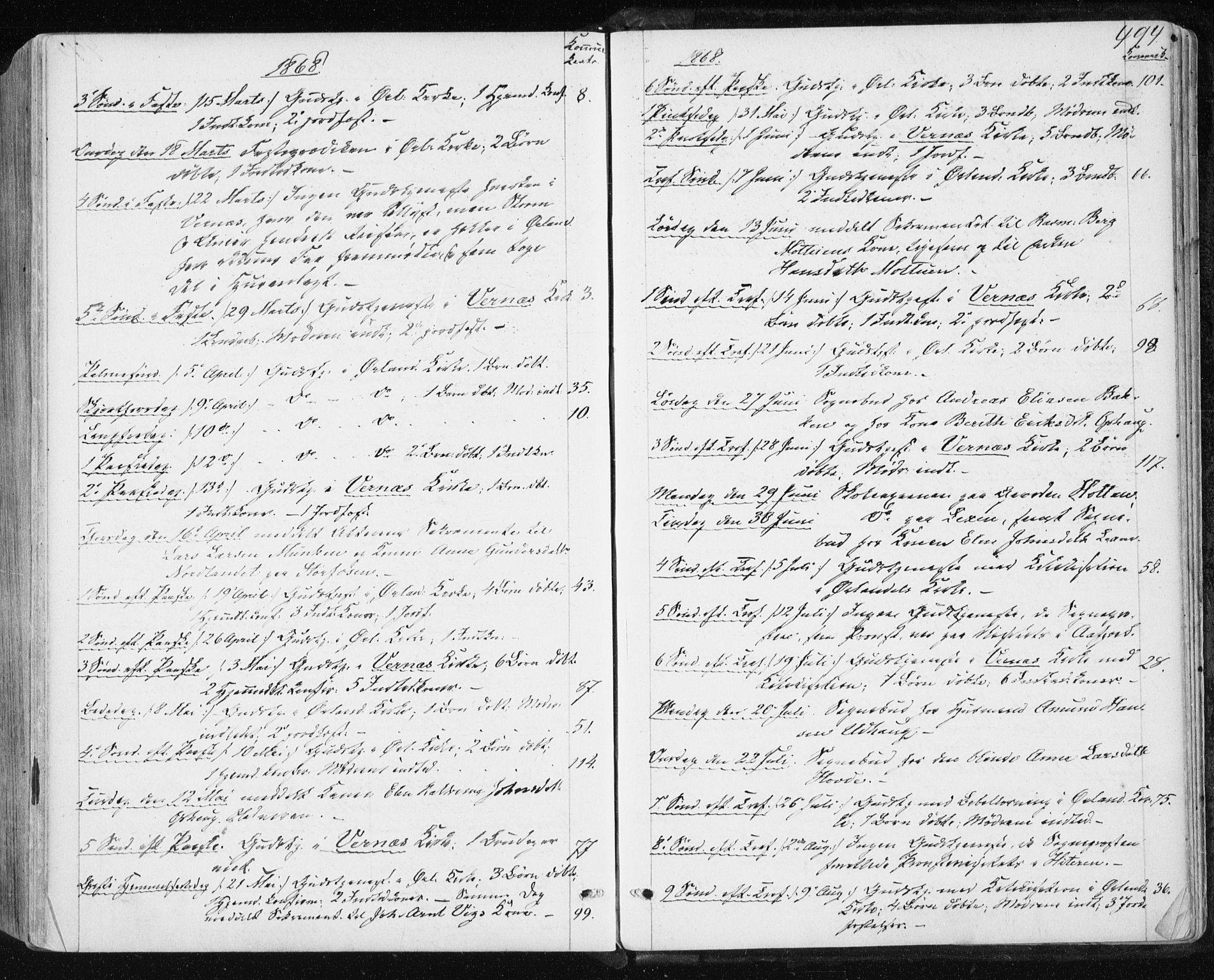 Ministerialprotokoller, klokkerbøker og fødselsregistre - Sør-Trøndelag, SAT/A-1456/659/L0737: Ministerialbok nr. 659A07, 1857-1875, s. 494