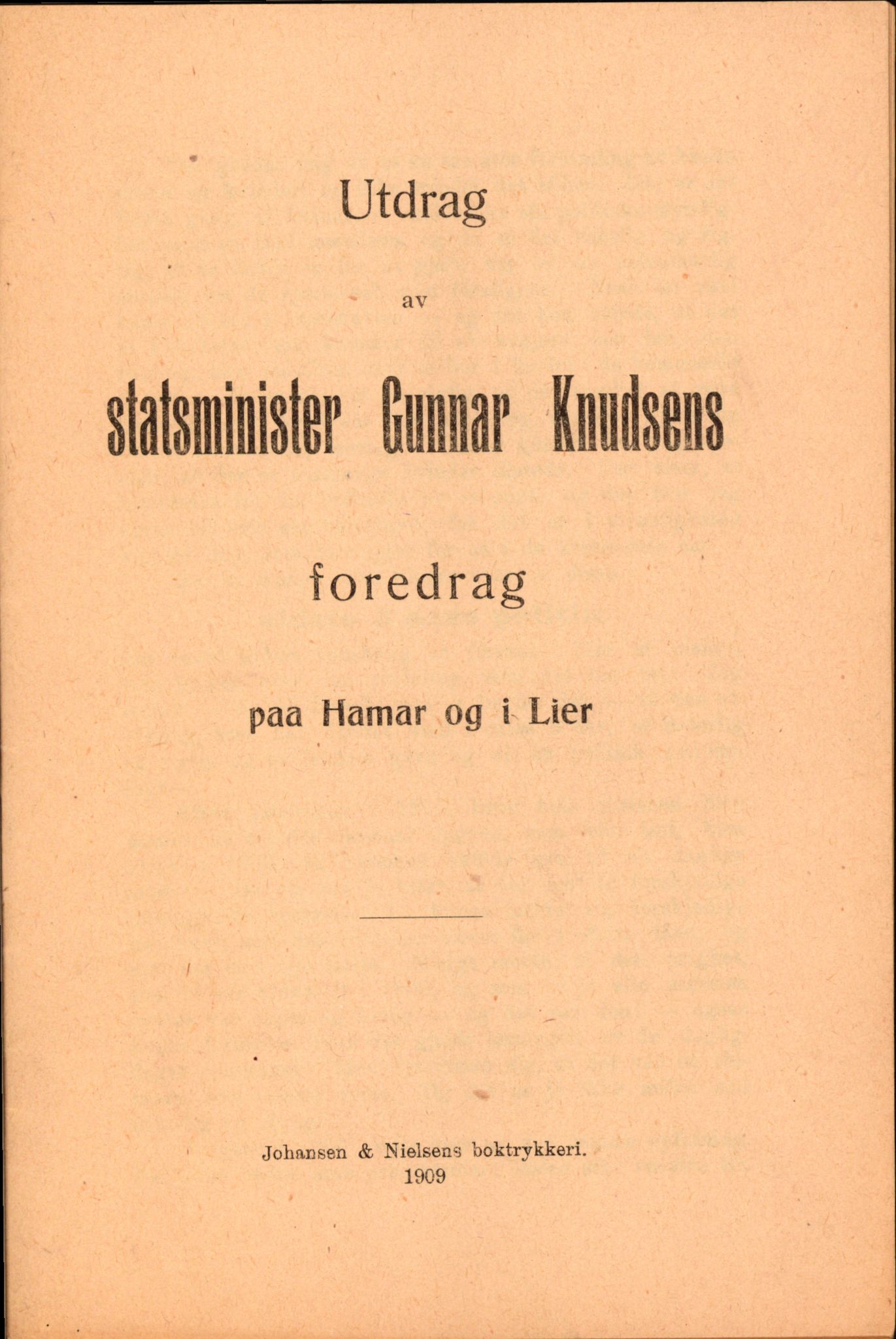 Knudsen, Gunnar, RA/PA-0626/F/L0024/0001: -- / Diverse foredrag, artikler m.m. (en del udaterte), 1869-1911