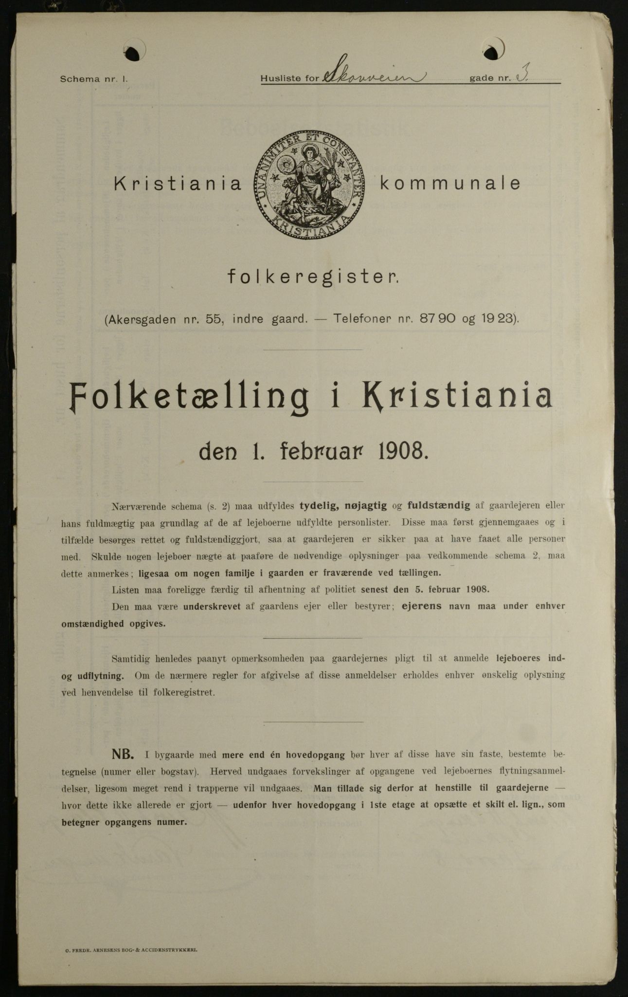 OBA, Kommunal folketelling 1.2.1908 for Kristiania kjøpstad, 1908, s. 86773
