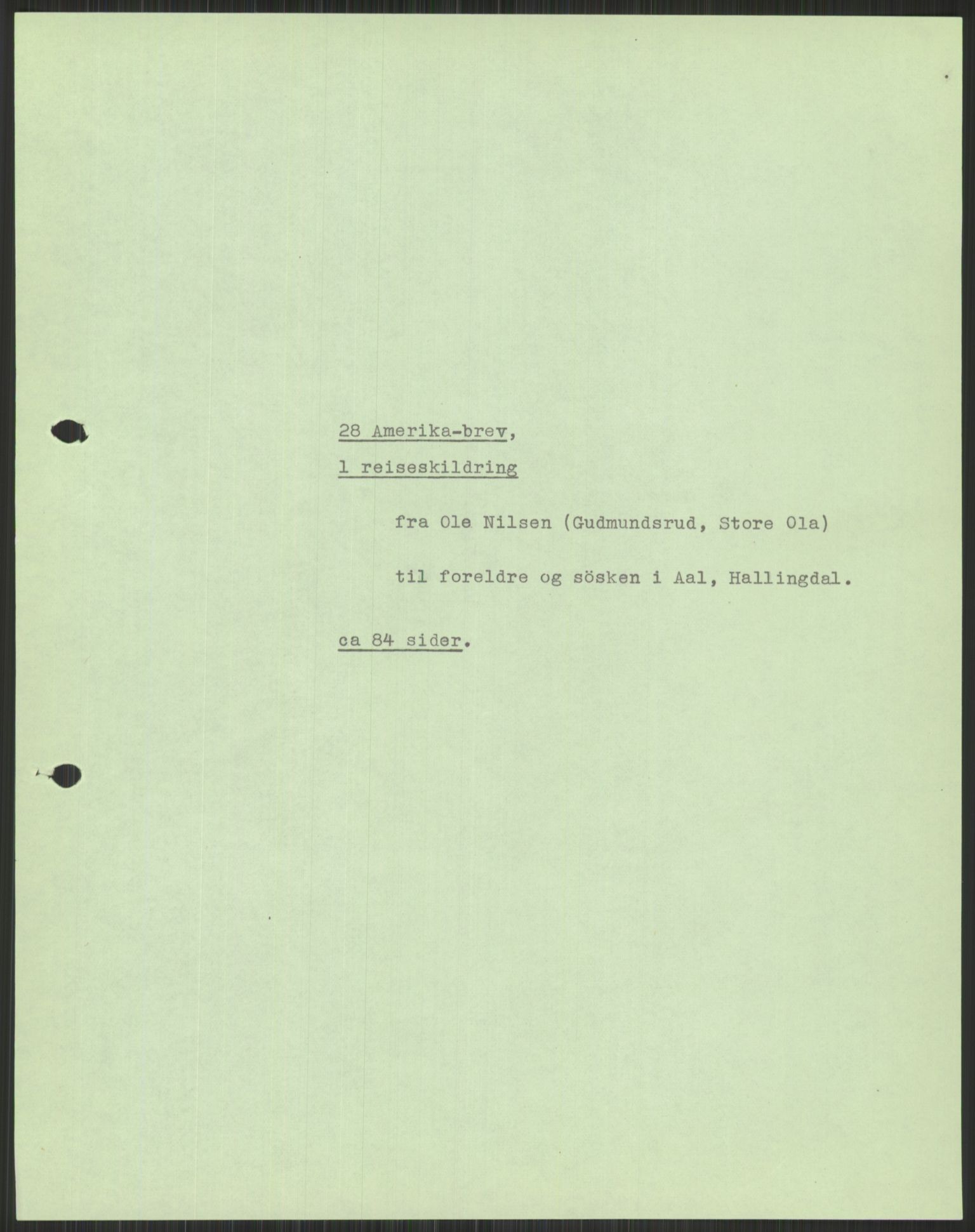 Samlinger til kildeutgivelse, Amerikabrevene, RA/EA-4057/F/L0037: Arne Odd Johnsens amerikabrevsamling I, 1855-1900, s. 329