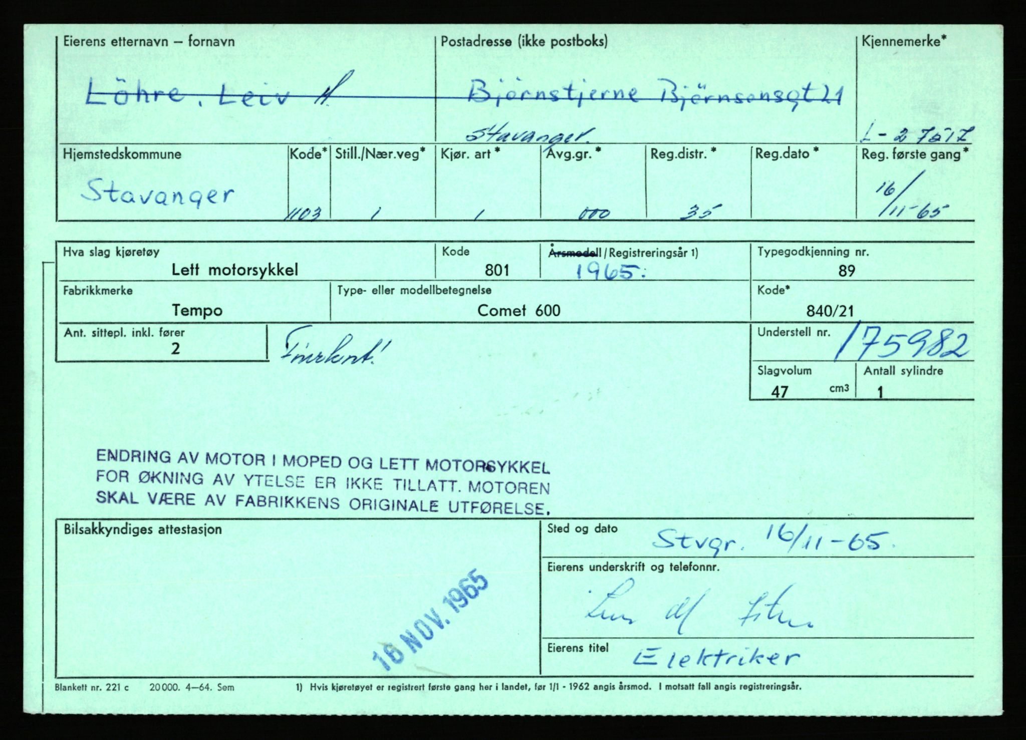 Stavanger trafikkstasjon, AV/SAST-A-101942/0/F/L0045: L-27000 - L-27799, 1930-1971, s. 1223