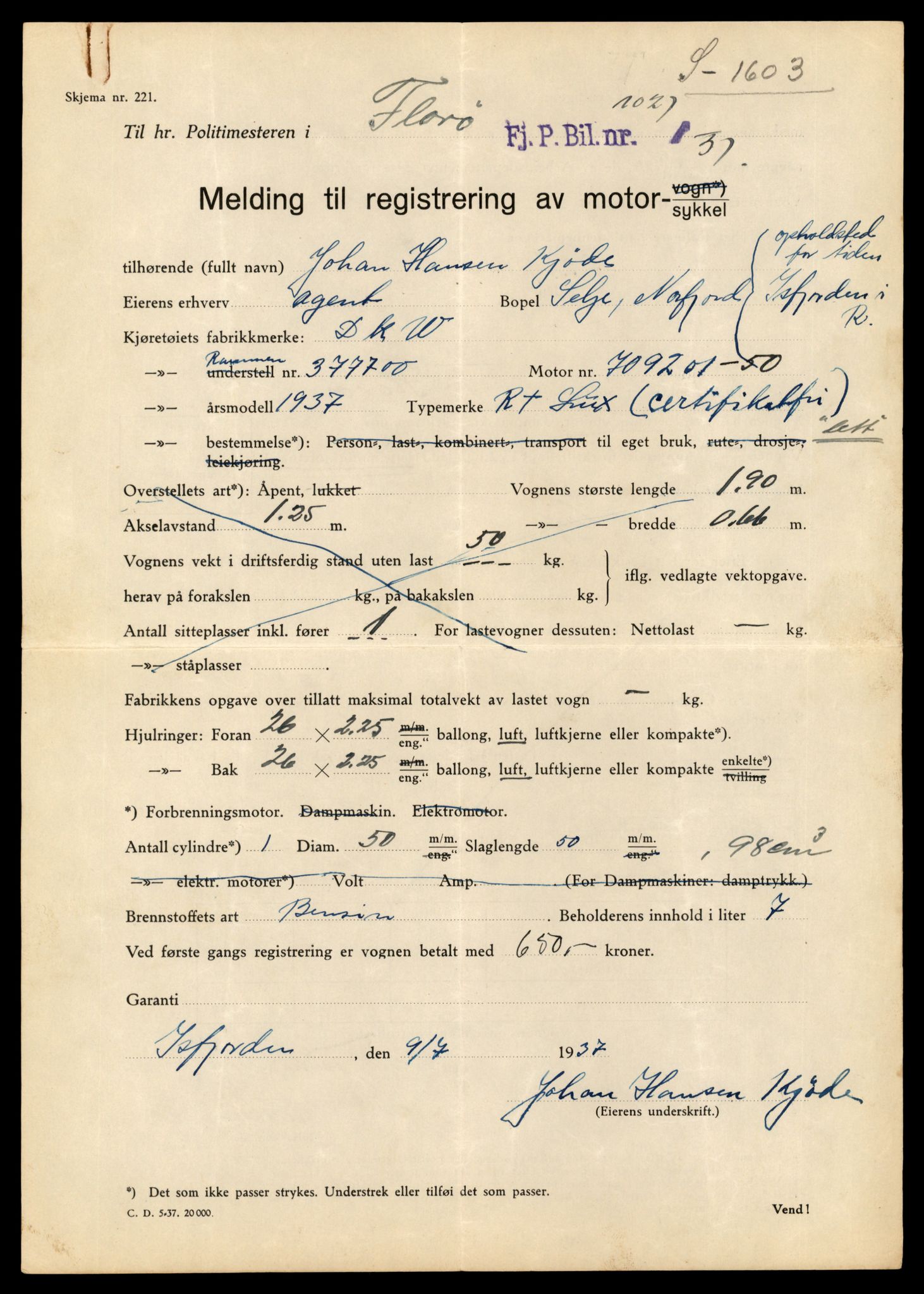 Møre og Romsdal vegkontor - Ålesund trafikkstasjon, AV/SAT-A-4099/F/Fe/L0029: Registreringskort for kjøretøy T 11430 - T 11619, 1927-1998, s. 1806