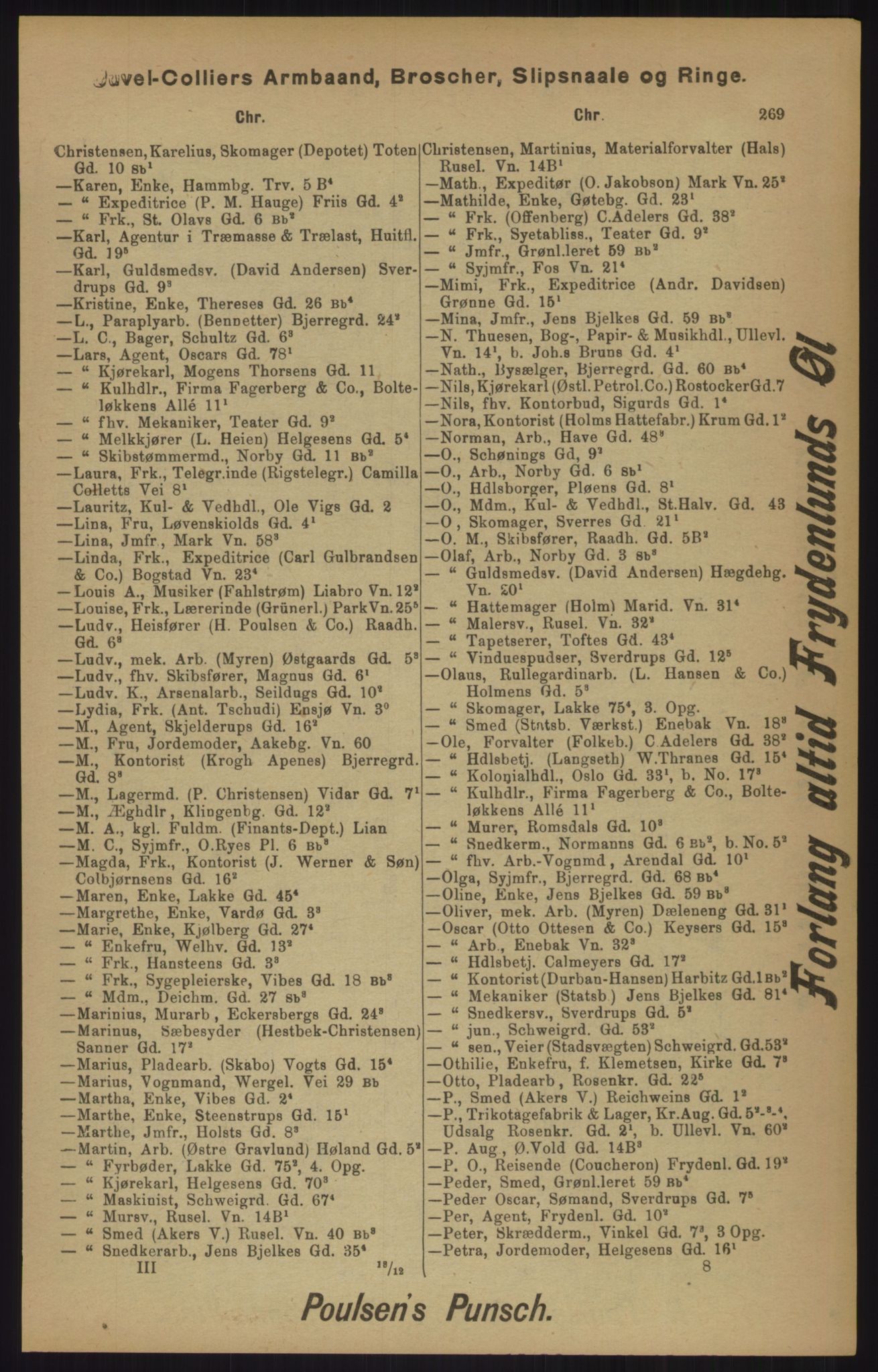 Kristiania/Oslo adressebok, PUBL/-, 1905, s. 269